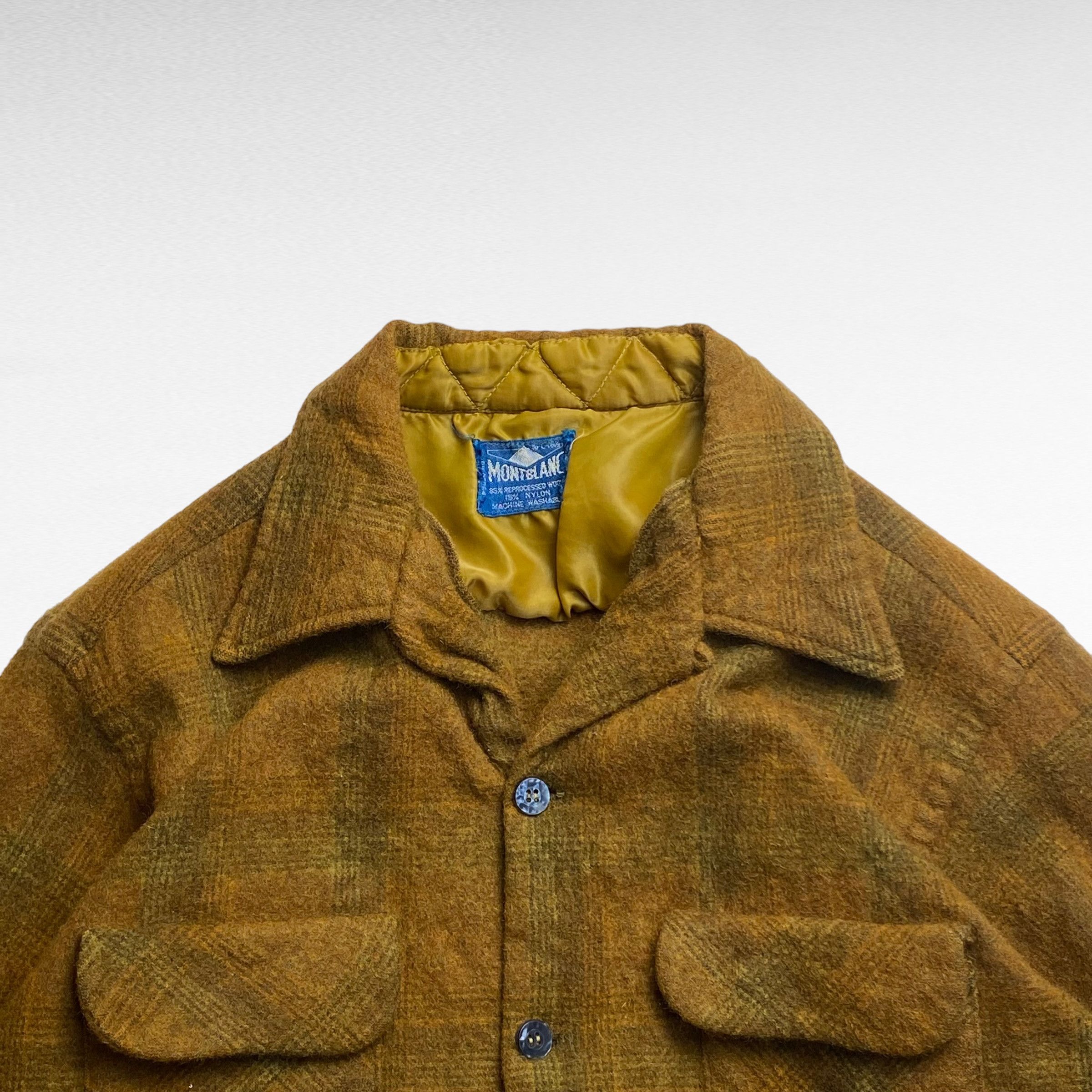 Montblanc MONTBLANC 50s Open Collar Boxy Fit Wool Check Shirt Size M Size US M / EU 48-50 / 2 - 5 Thumbnail