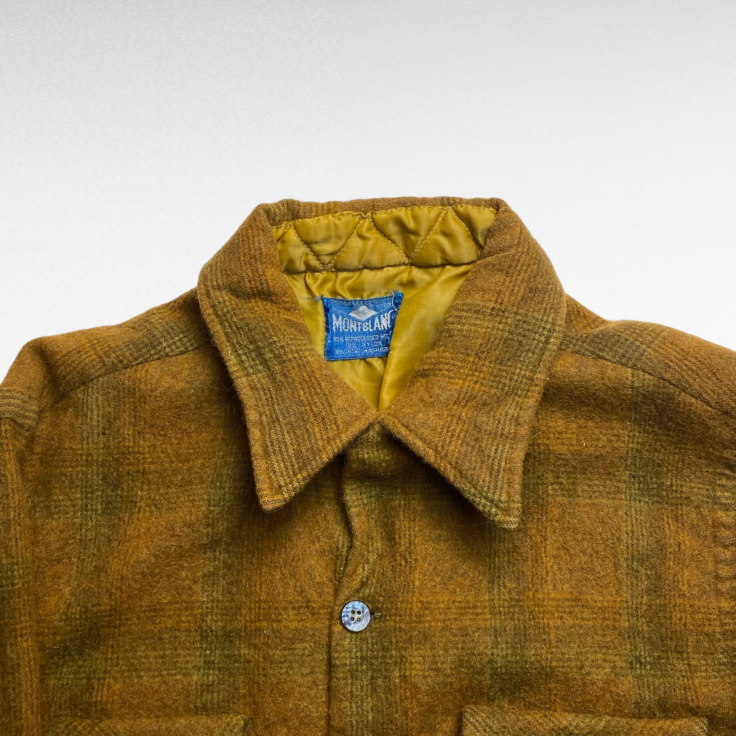Montblanc MONTBLANC 50s Open Collar Boxy Fit Wool Check Shirt Size M Size US M / EU 48-50 / 2 - 4 Thumbnail