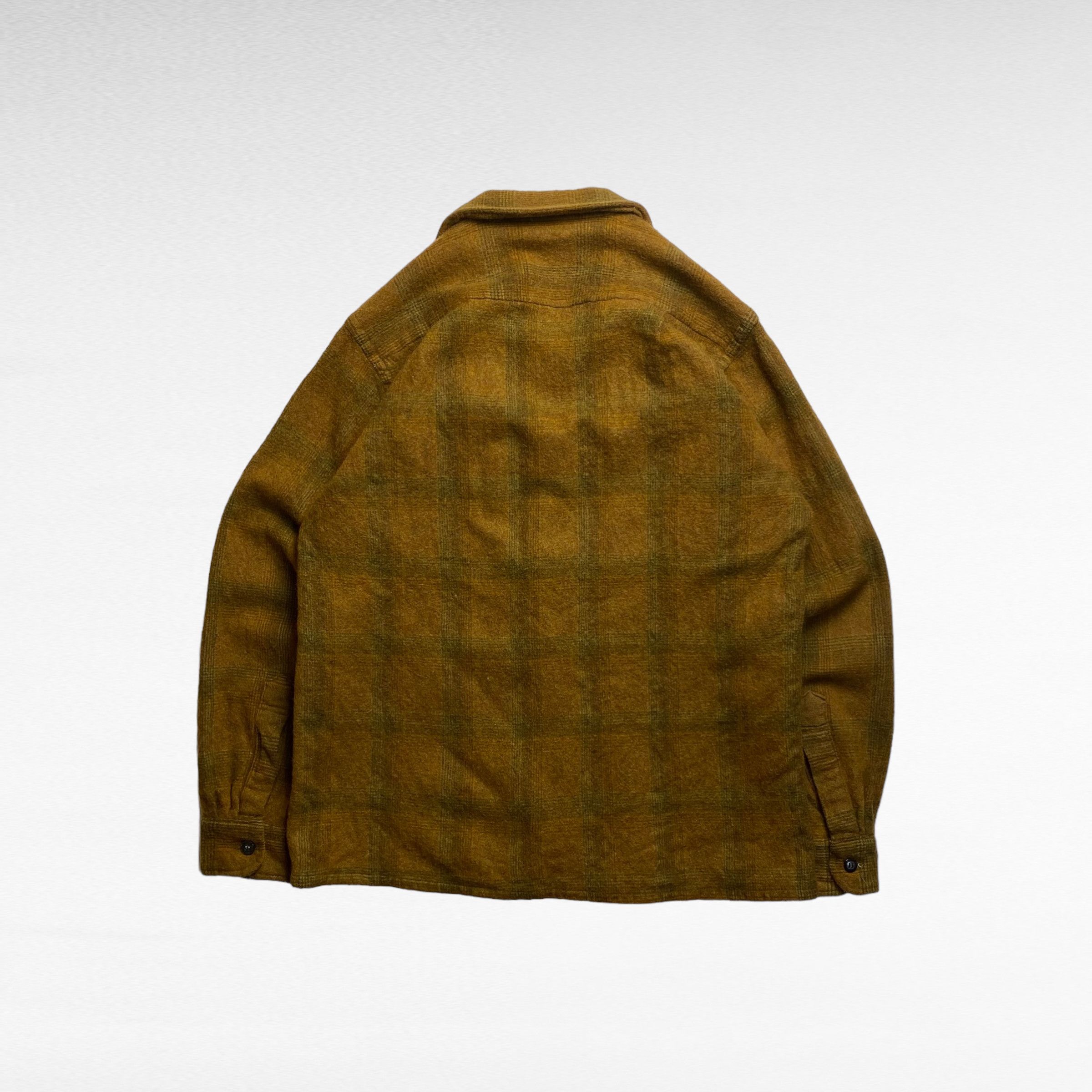 Montblanc MONTBLANC 50s Open Collar Boxy Fit Wool Check Shirt Size M Size US M / EU 48-50 / 2 - 3 Thumbnail