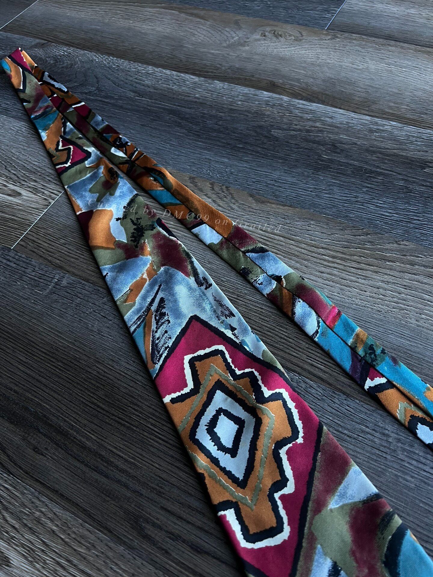RRL Ralph Lauren Vintage RRL Navajo Totem Italian Silk Tie Size ONE SIZE - 4 Thumbnail