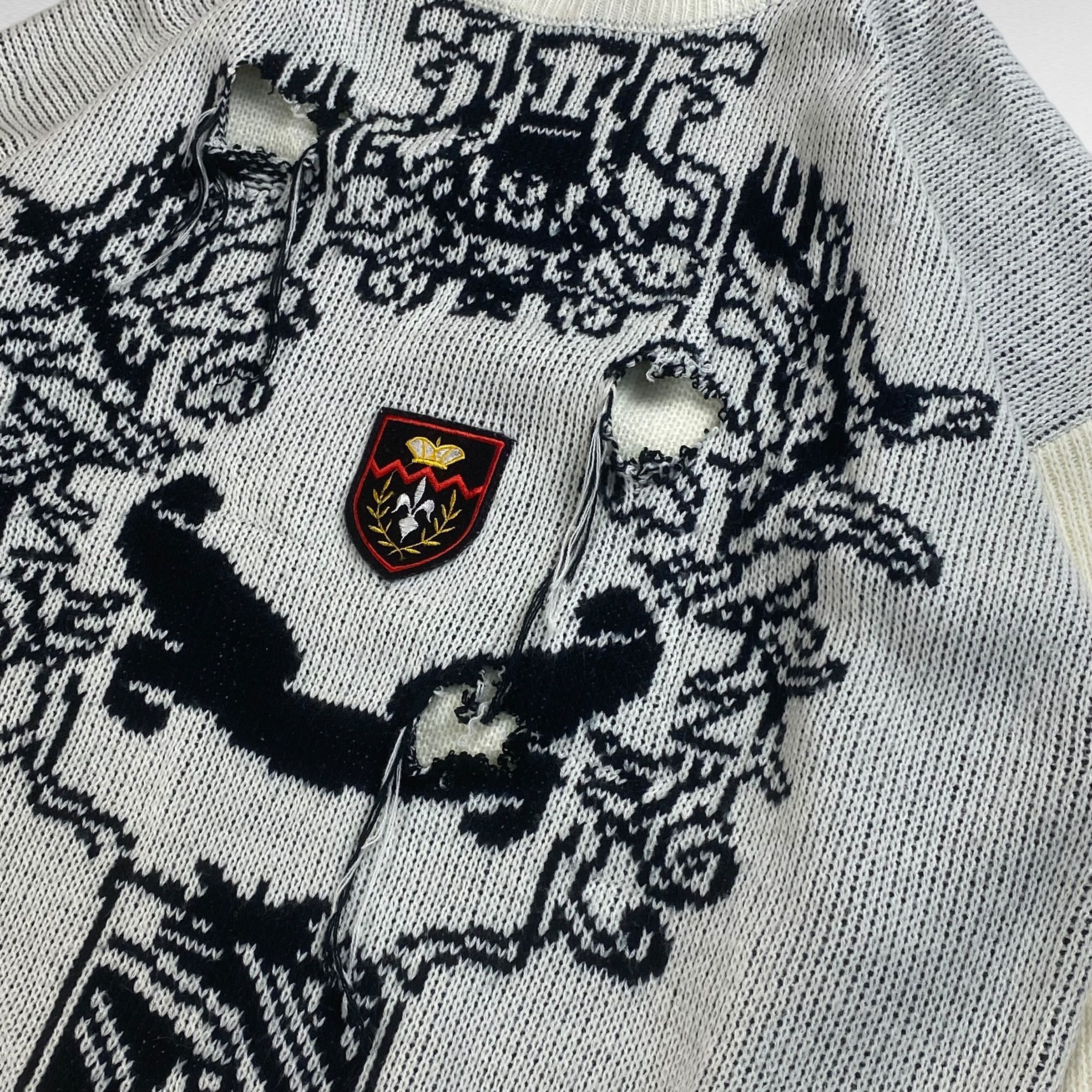 Gabrielle GABRIELLE 90s Remake Boro Jacquard Knit Sweater Size M Size US M / EU 48-50 / 2 - 4 Thumbnail