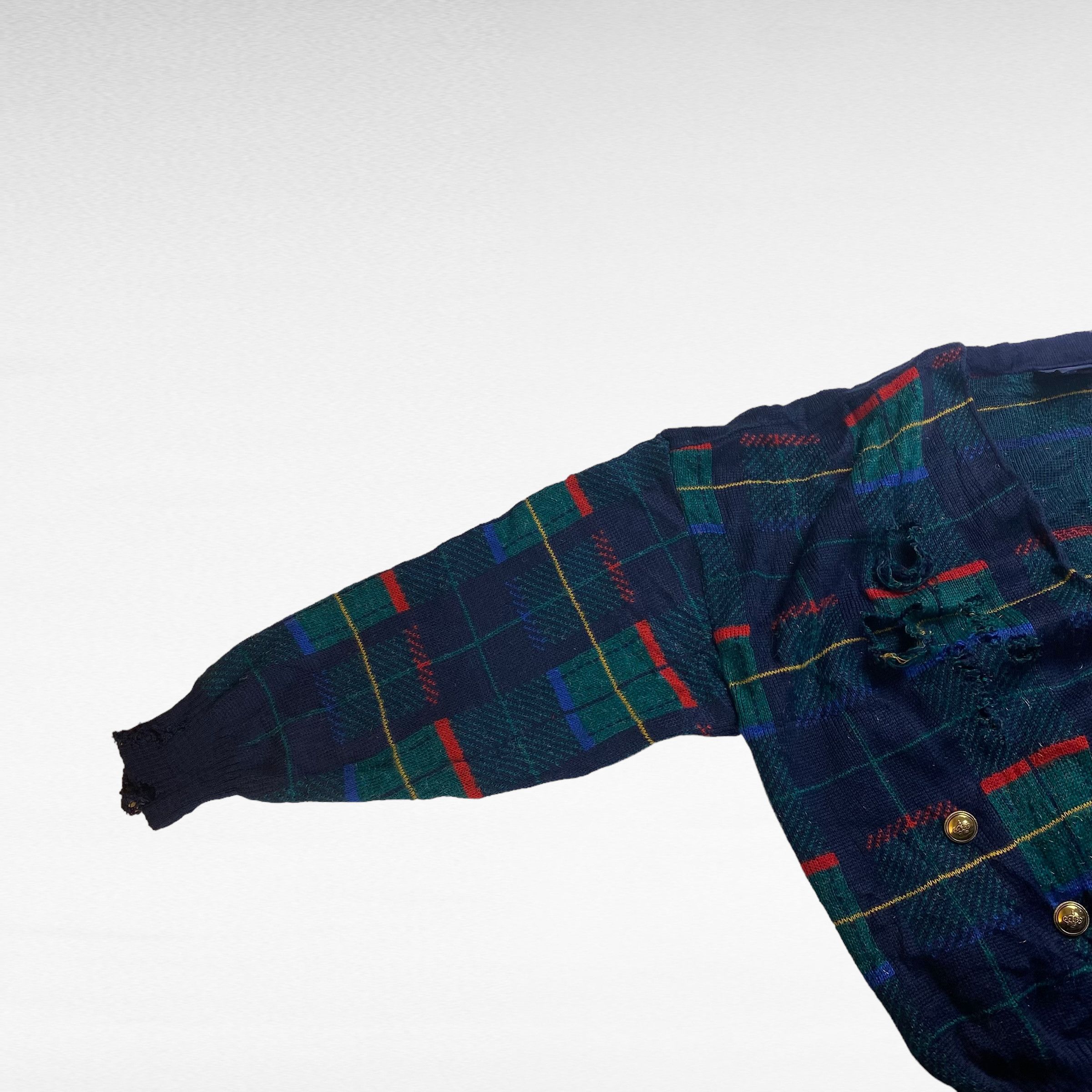 Vintage KRISS 90s Remake Boro Double Breasted Check Cardigan Size L Size US L / EU 52-54 / 3 - 3 Thumbnail
