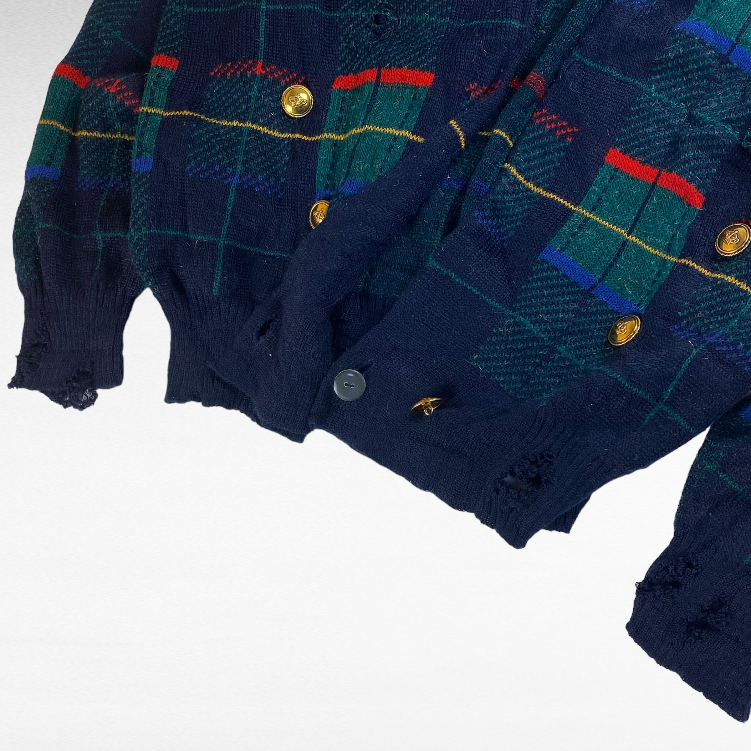Vintage KRISS 90s Remake Boro Double Breasted Check Cardigan Size L Size US L / EU 52-54 / 3 - 5 Thumbnail