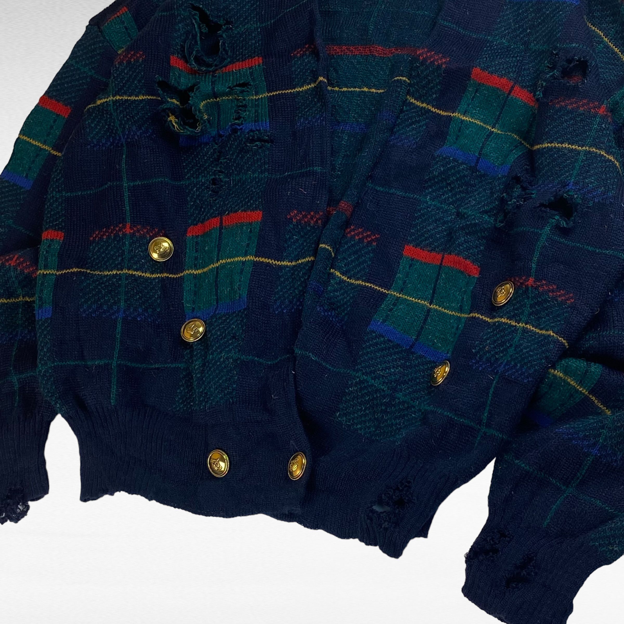 Vintage KRISS 90s Remake Boro Double Breasted Check Cardigan Size L Size US L / EU 52-54 / 3 - 4 Thumbnail