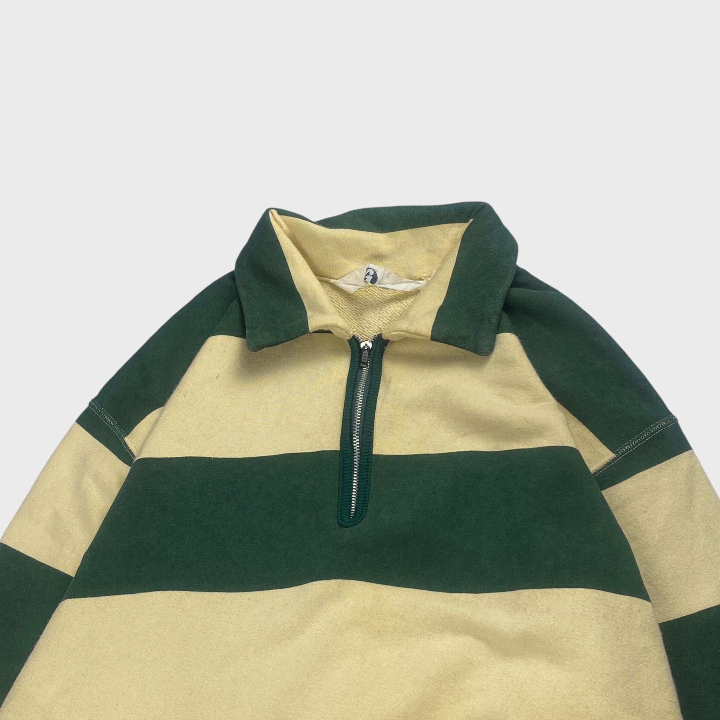 GOODENOUGH GOOD ENOUGH 90s Collared Striped Half-Zip Sweatshirt Size M Size US M / EU 48-50 / 2 - 5 Thumbnail
