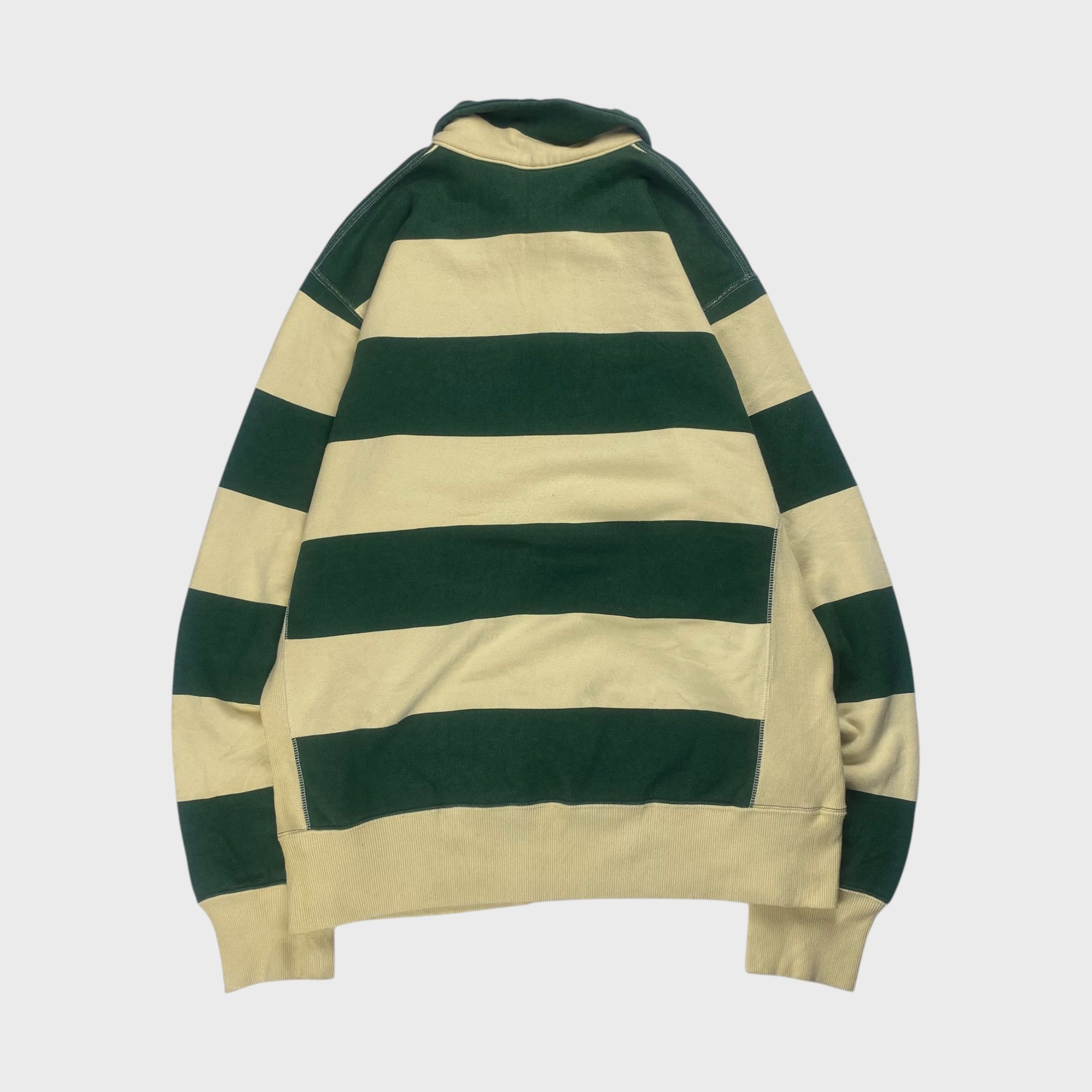 GOODENOUGH GOOD ENOUGH 90s Collared Striped Half-Zip Sweatshirt Size M Size US M / EU 48-50 / 2 - 2 Thumbnail