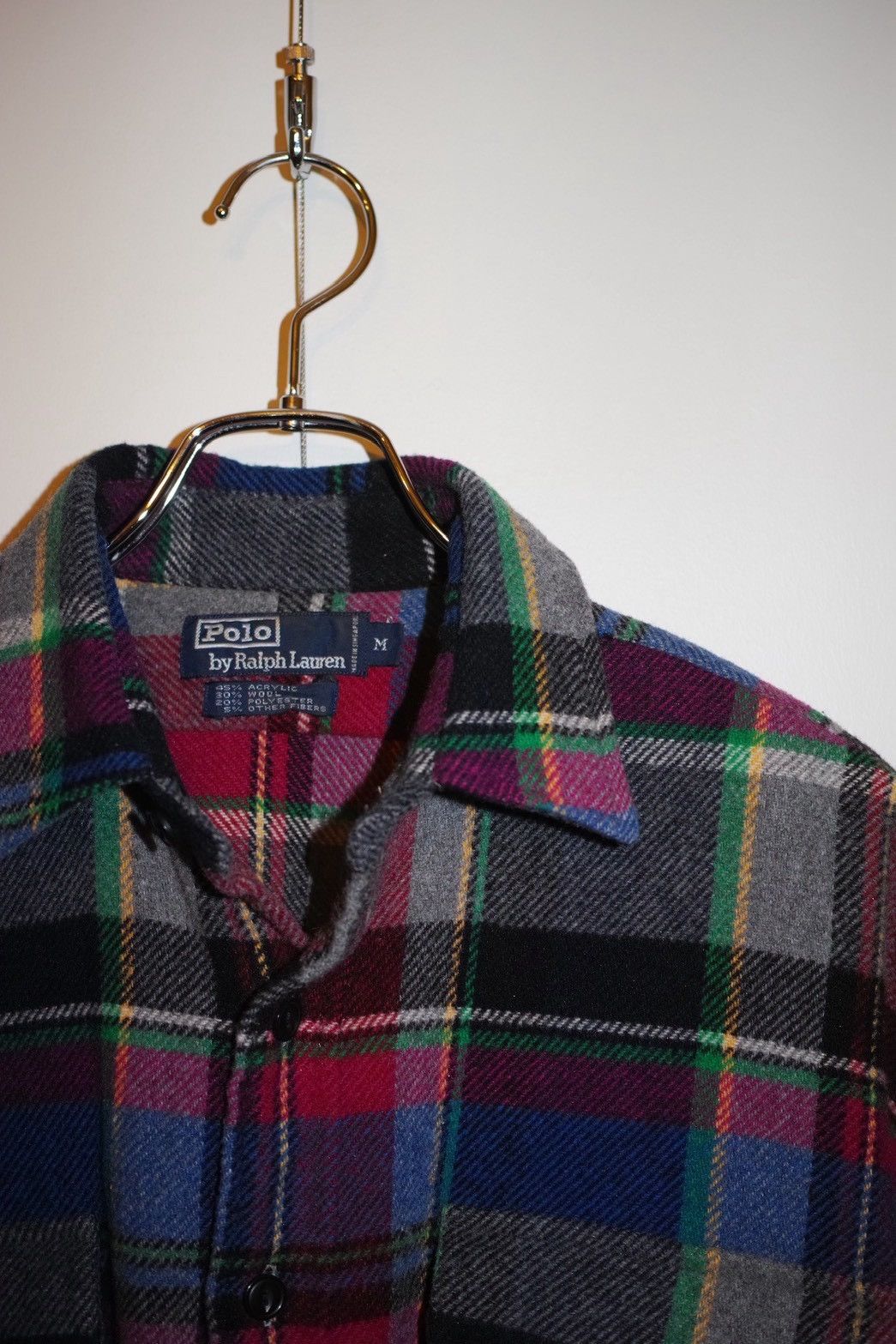 Polo Ralph Lauren Polo Ralph Lauren 90s Wool Blend Plaid Shirt Size M Size US M / EU 48-50 / 2 - 3 Thumbnail