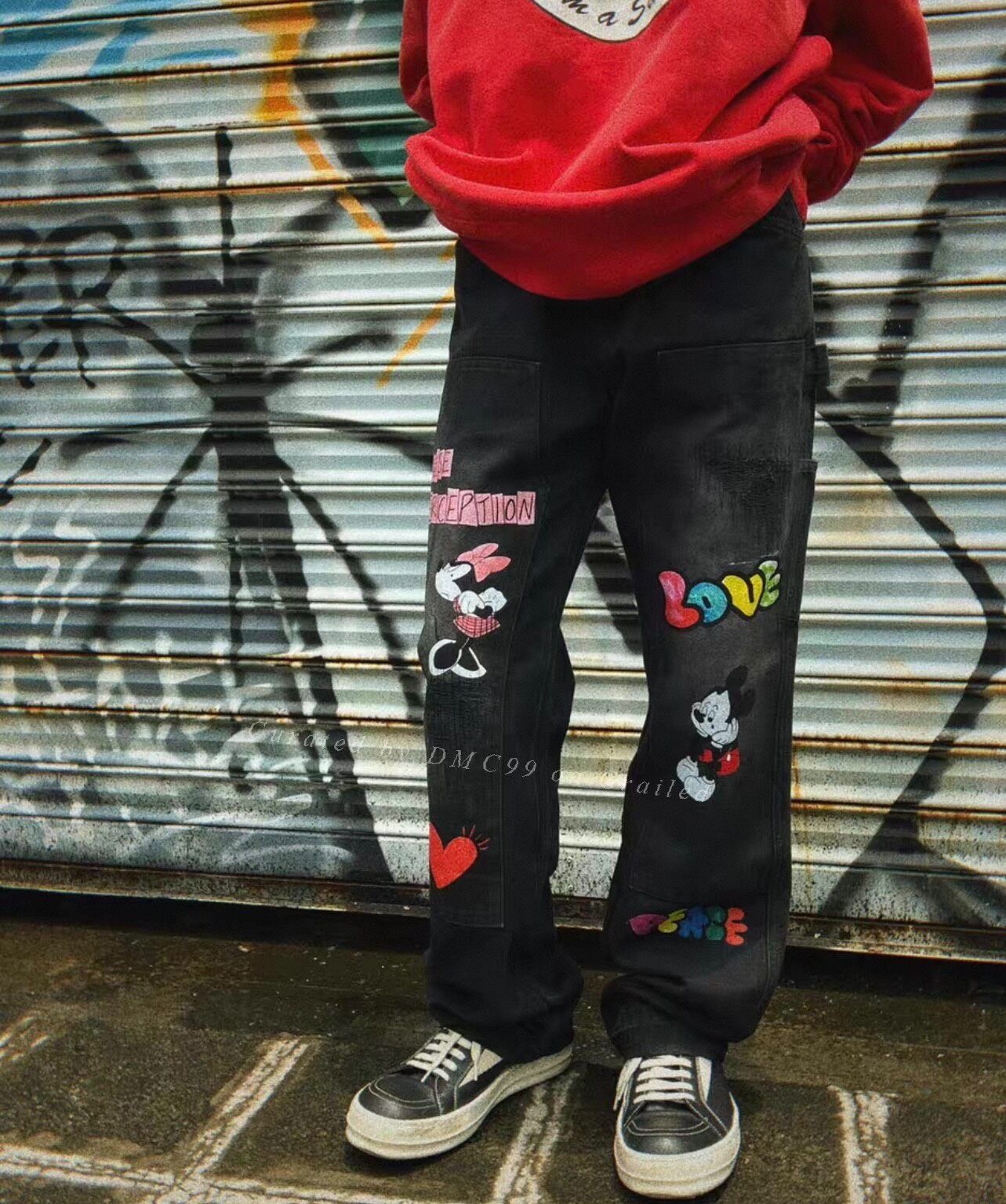 Carhartt False Perception Minnie Mickey Graffiti Jeans Size US 34 / EU 50 - 5 Thumbnail