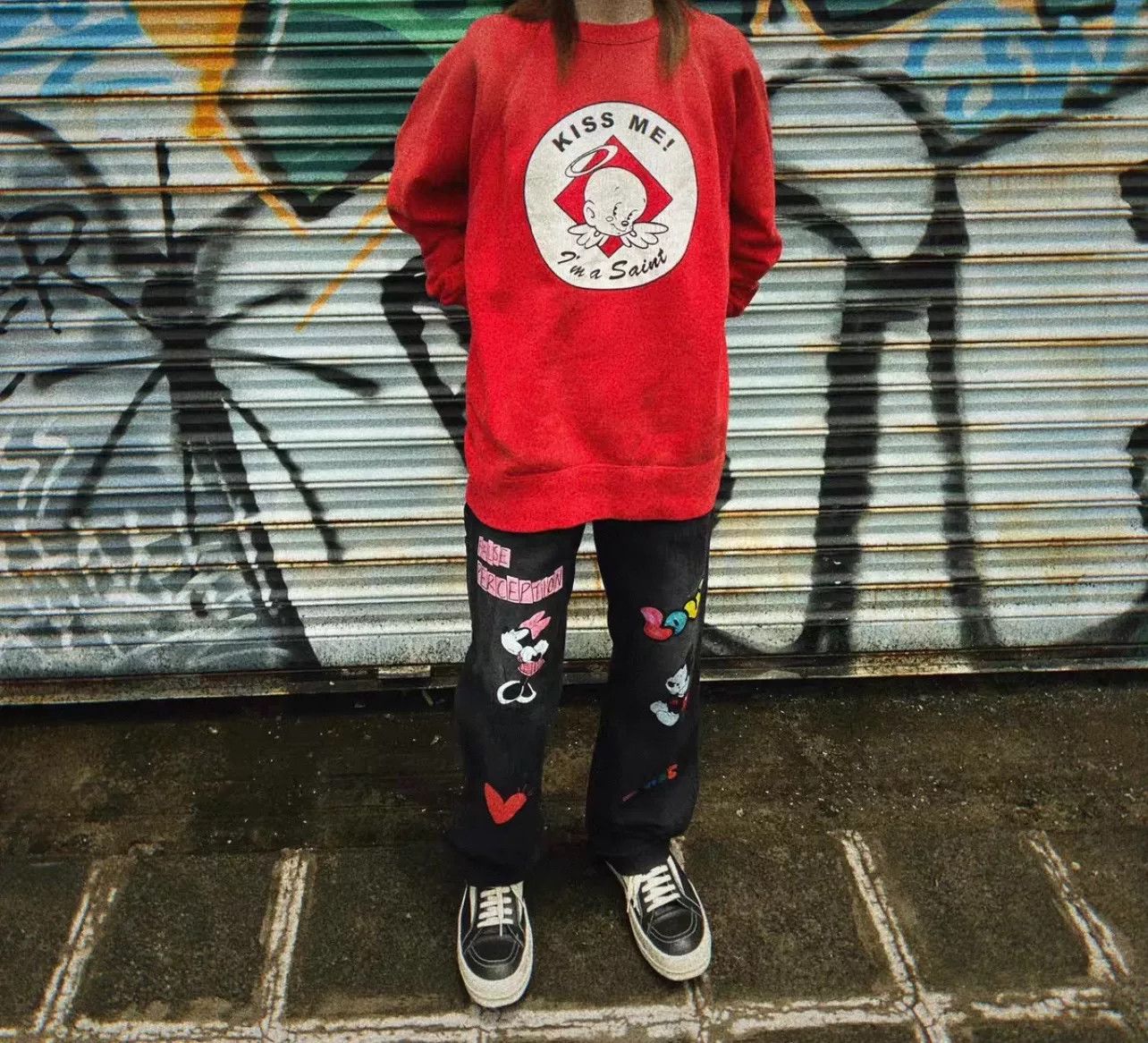 Carhartt False Perception Minnie Mickey Graffiti Jeans Size US 34 / EU 50 - 6 Thumbnail