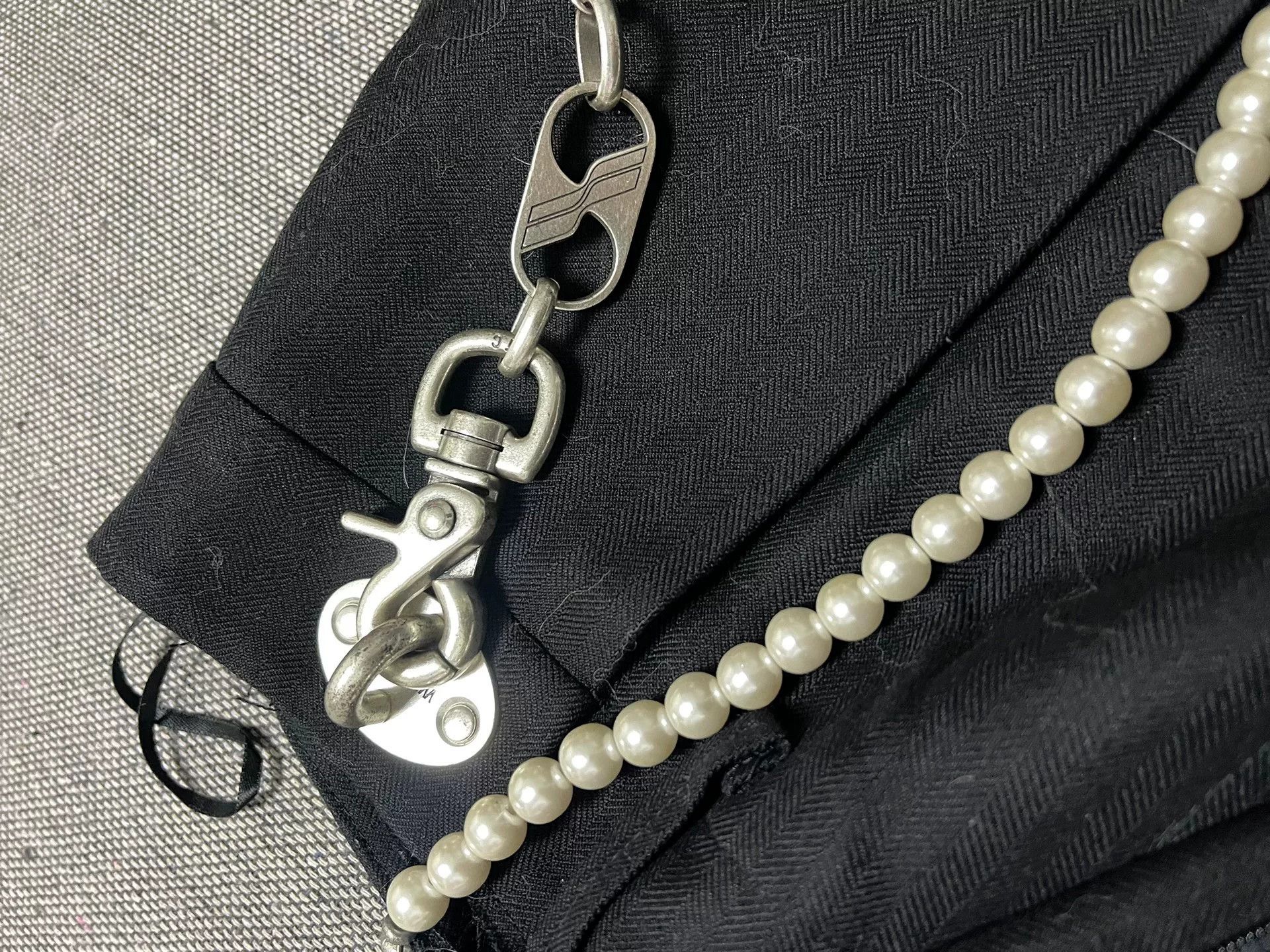 WE11DONE we11done Pearl Chain Trousers Size 40" / US 18 - 2 Thumbnail
