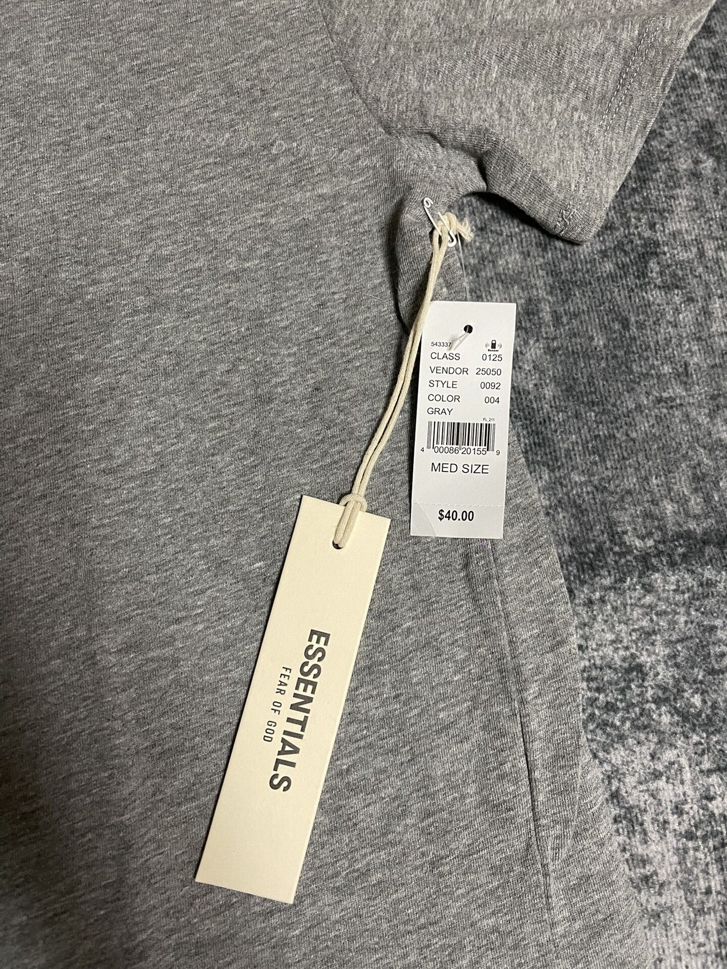 Fear of God Fog Essentials Initial Gray Short-Sleeve Tee Size US M / EU 48-50 / 2 - 2 Thumbnail