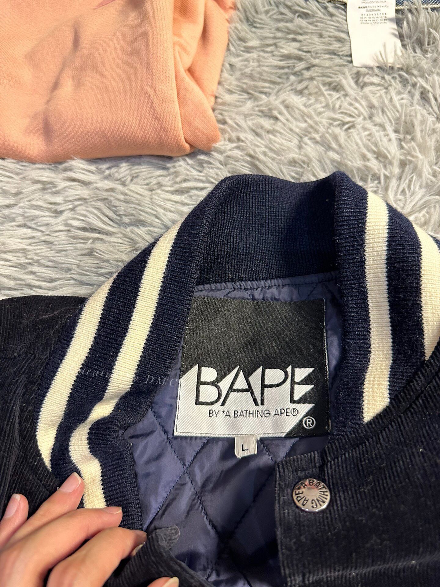 Bape Bape Vintage Corduroy Baseball Jacket Size US L / EU 52-54 / 3 - 3 Thumbnail
