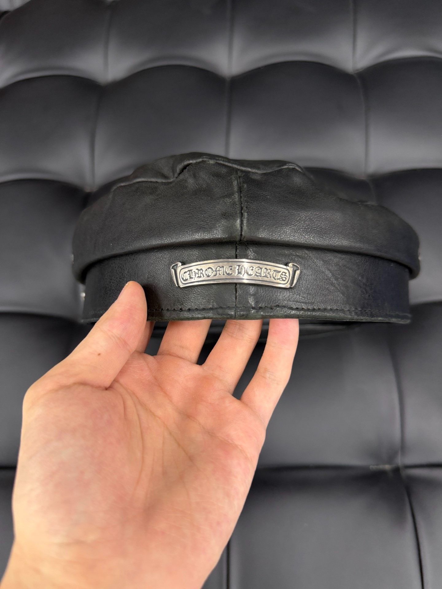 Chrome Hearts Chrome Hearts Lambskin Newsboy Cap Size ONE SIZE - 3 Thumbnail