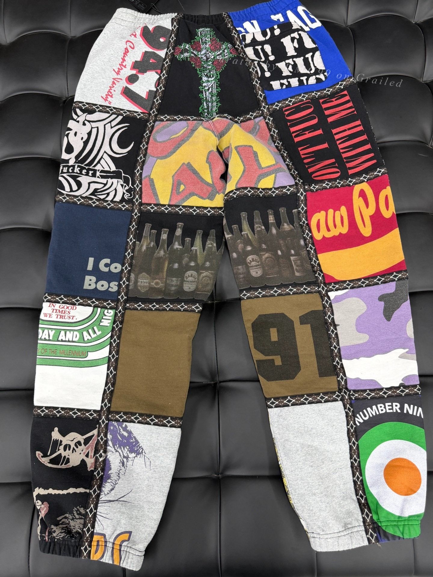 Supreme Supreme x Number (N)ine Patchwork Sweatpants Size US 28 / EU 44 - 4 Thumbnail