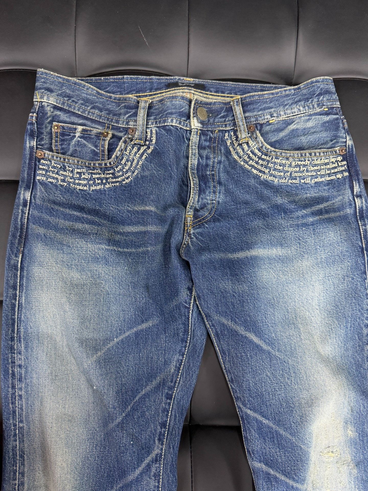 Undercover UNDERCOVER 09SS Washed Poetry Embroidery Jeans Size US 30 / EU 46 - 2 Thumbnail