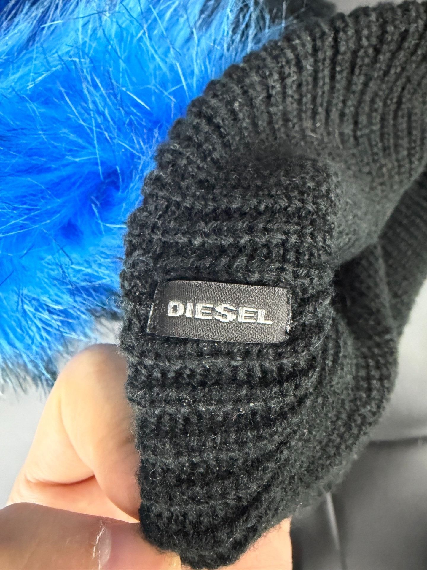 Diesel Diesel Blue Furry Mohawk Knit Hat Size ONE SIZE - 3 Thumbnail