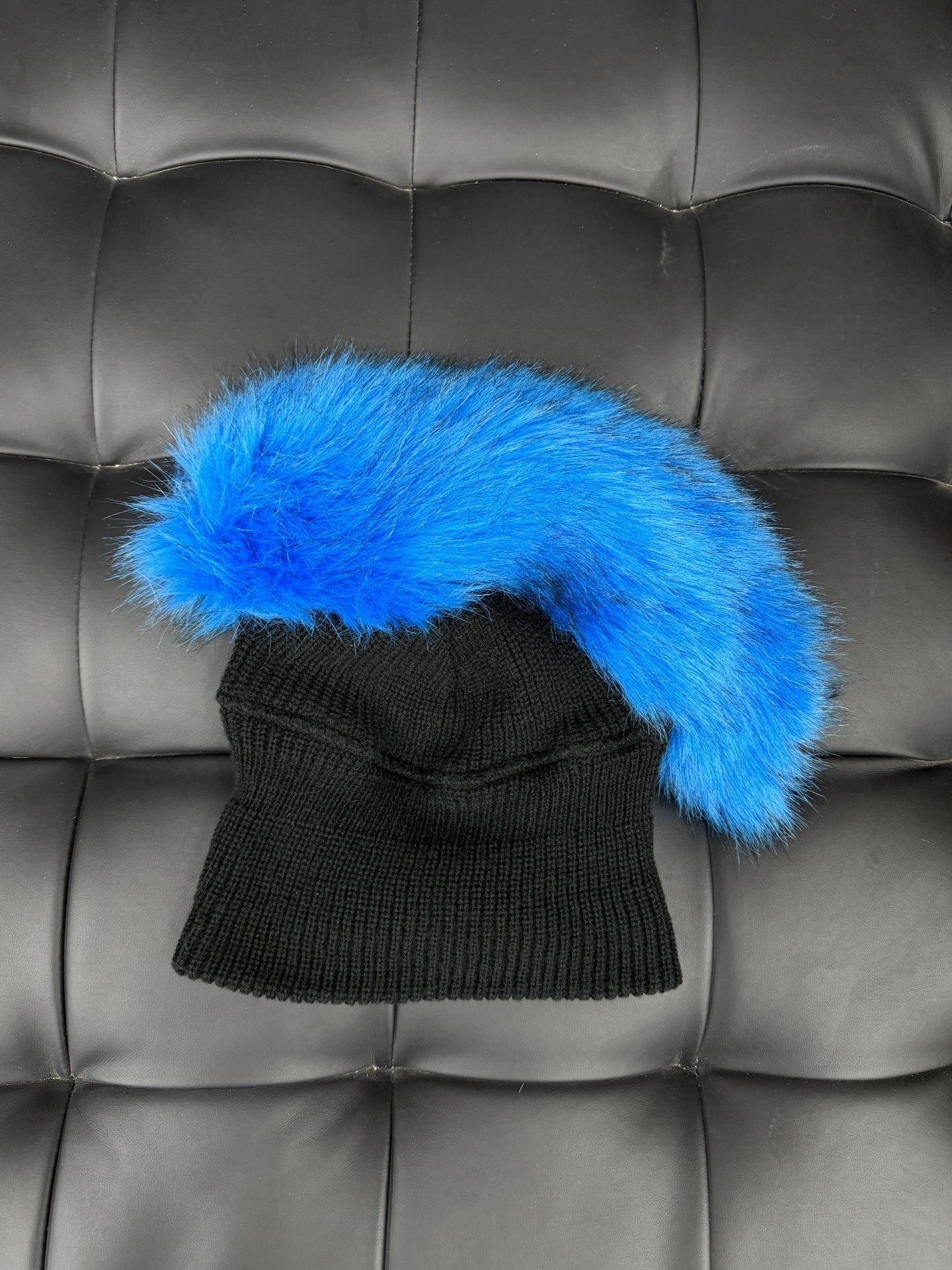 Diesel Diesel Blue Furry Mohawk Knit Hat Size ONE SIZE - 2 Thumbnail