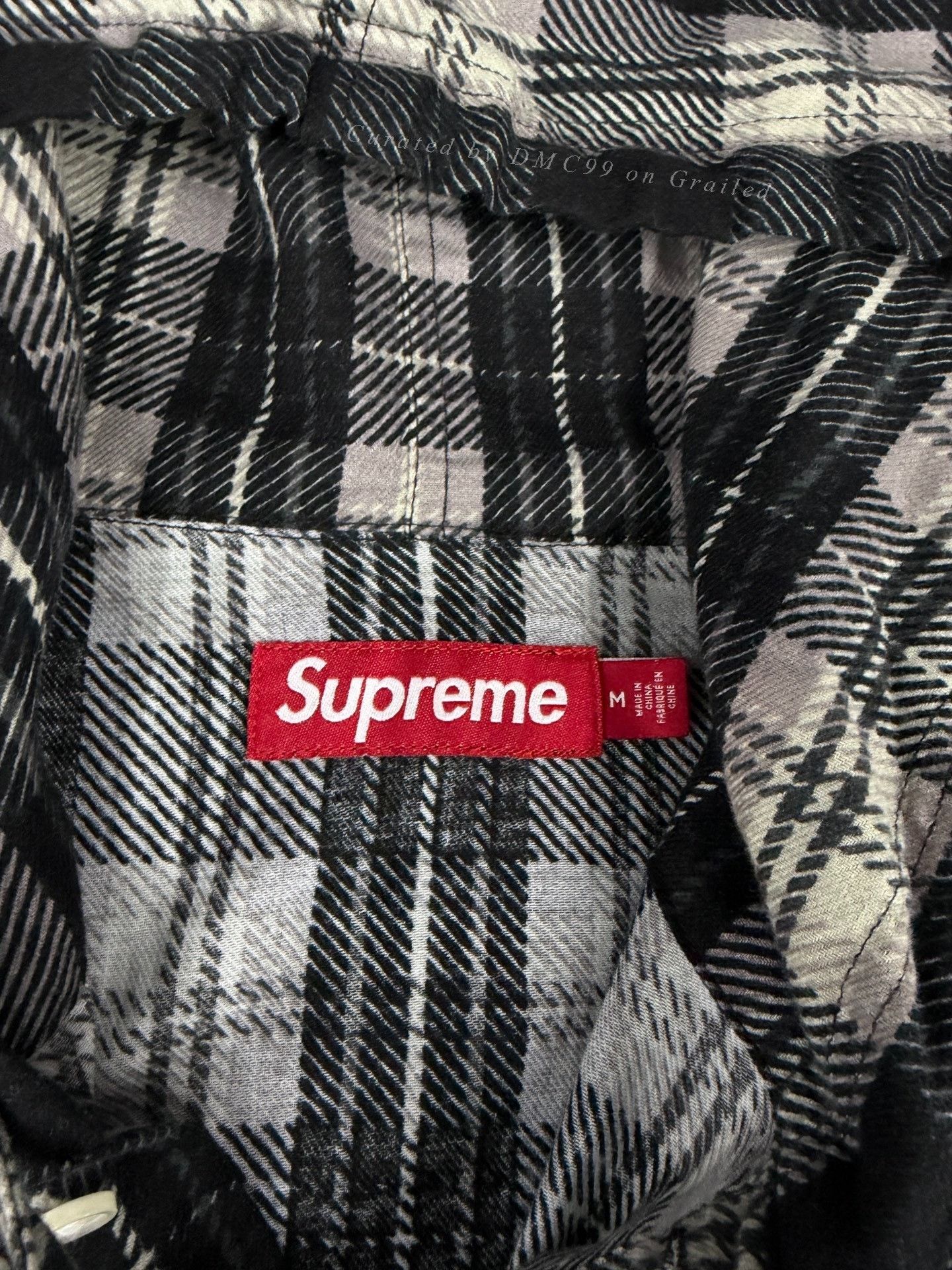 Supreme Supreme Black White Hooded Shirt Size US M / EU 48-50 / 2 - 3 Thumbnail