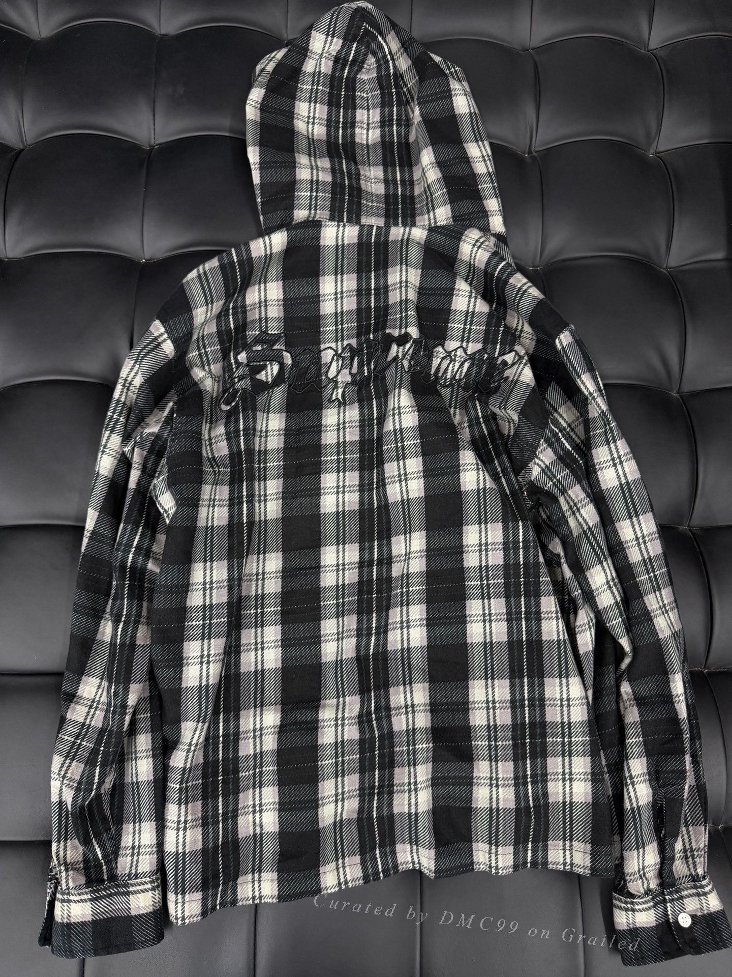Supreme Supreme Black White Hooded Shirt Size US M / EU 48-50 / 2 - 2 Thumbnail