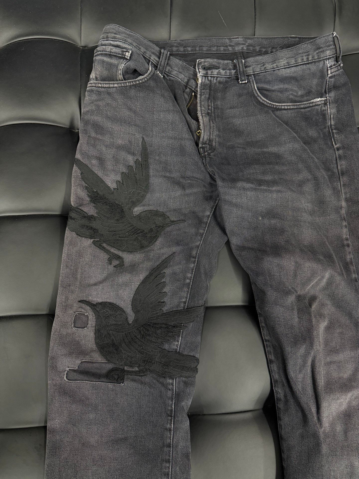 Gucci Gucci Embroidered Black Gray Jeans Size US 32 / EU 48 - 2 Thumbnail