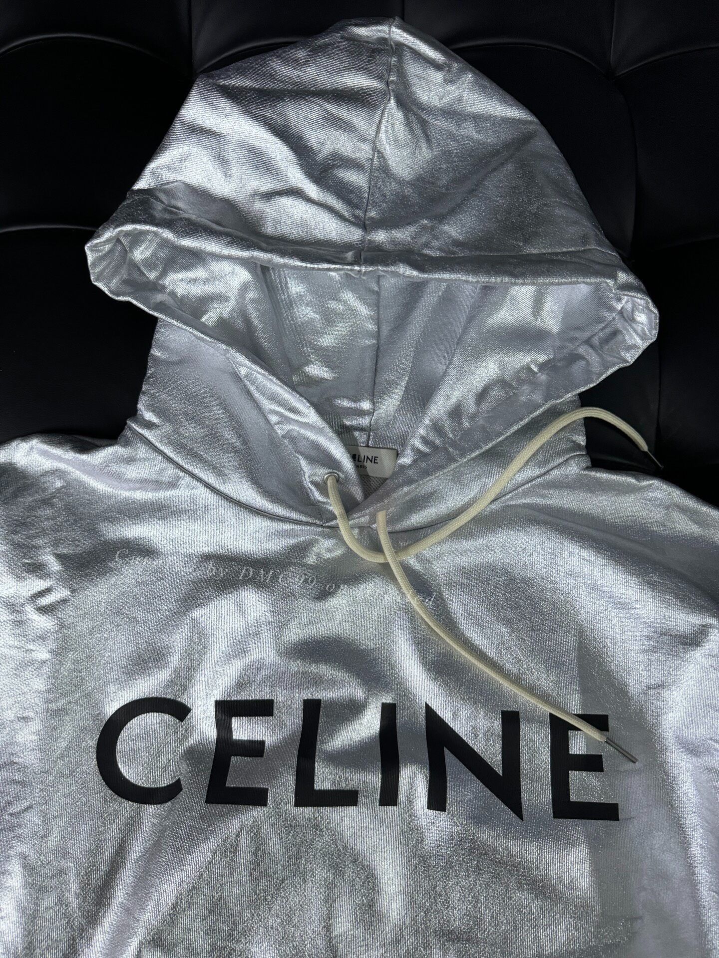 Celine Celine Silver Boxy Short Hoodie Size US L / EU 52-54 / 3 - 2 Thumbnail