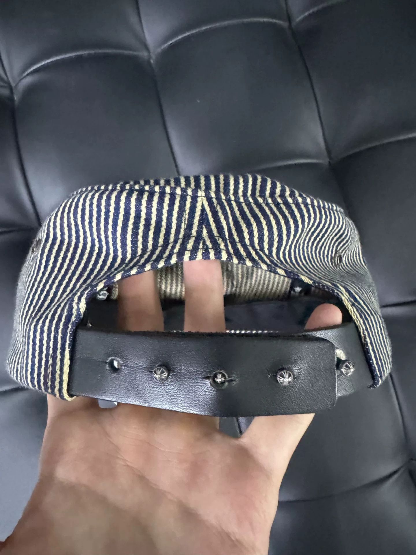 Chrome Hearts Chrome Hearts Cross Leather Patch Stripe Beret Size ONE SIZE - 3 Thumbnail