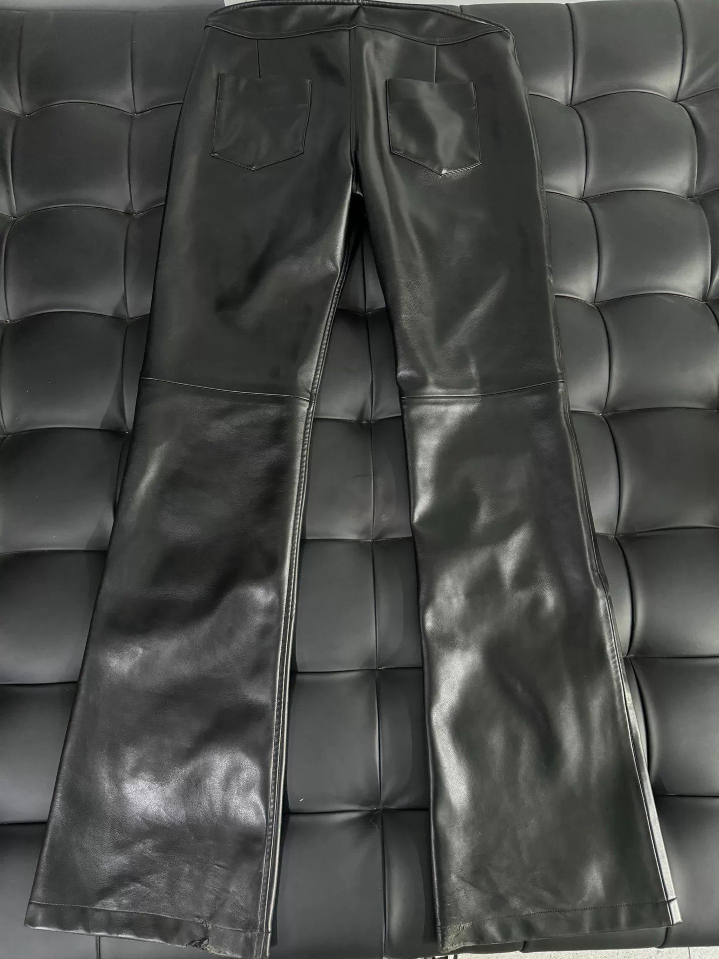 Mowalola Mowalola Painted Leather Pants Size US 30 / EU 46 - 4 Thumbnail