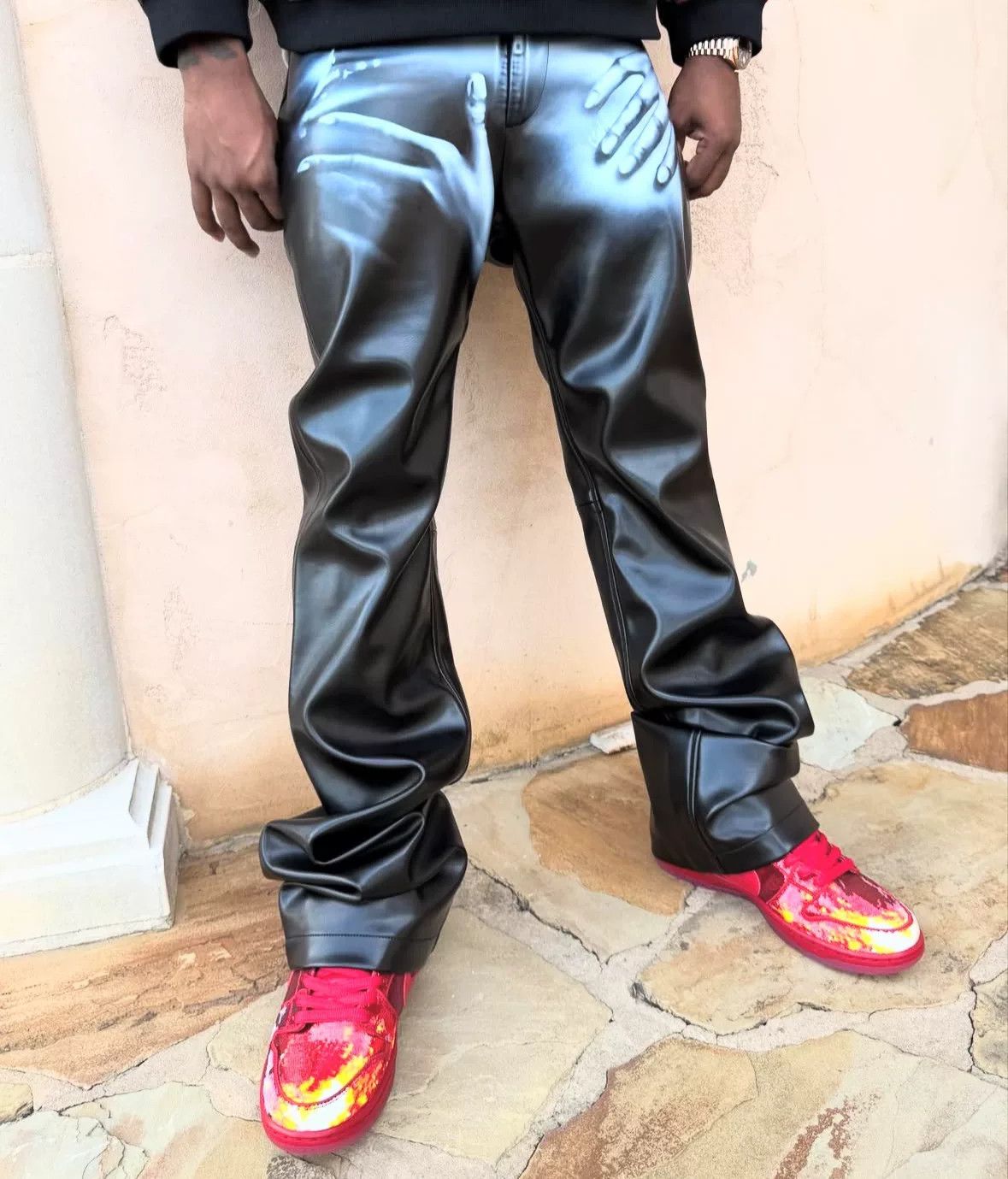Mowalola Mowalola Painted Leather Pants Size US 30 / EU 46 - 6 Thumbnail