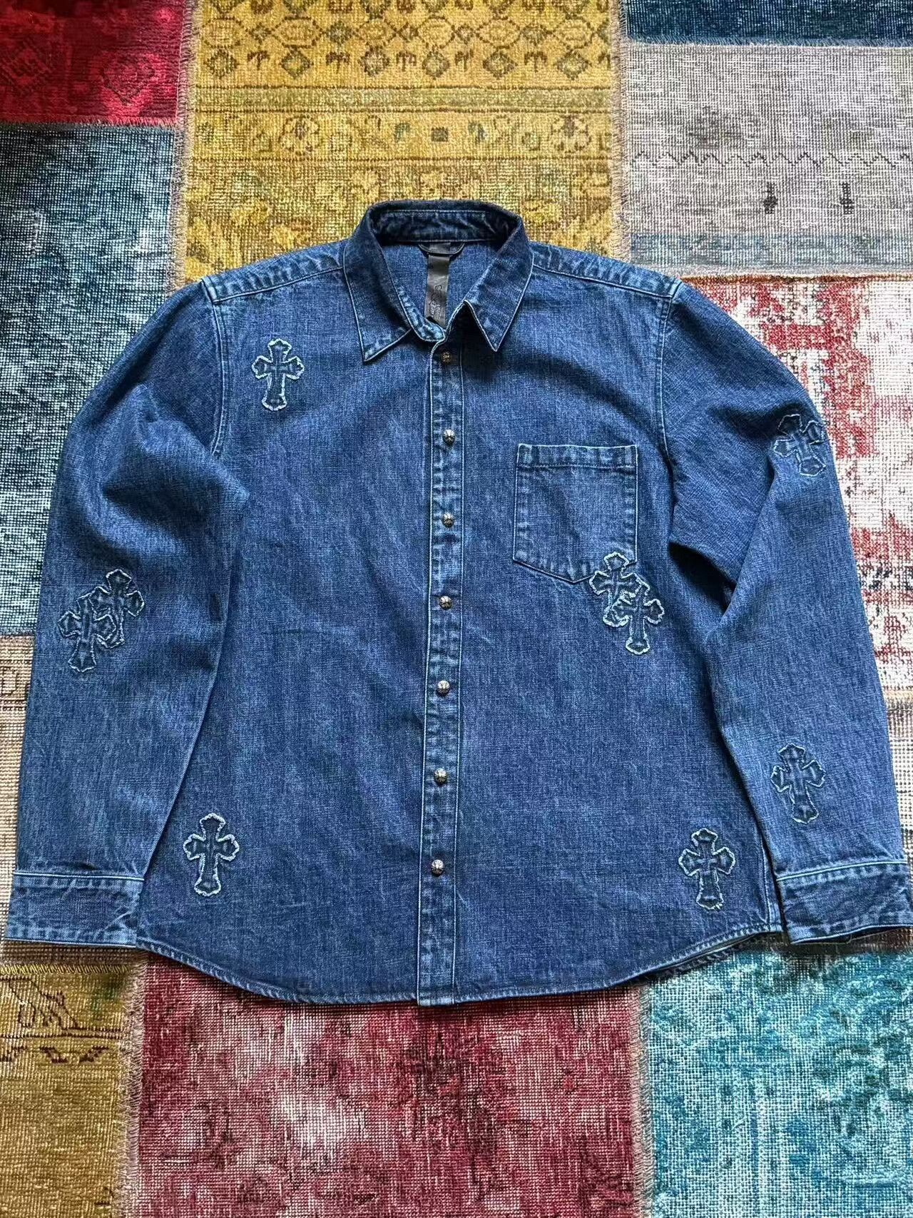 Chrome Hearts Chrome Hearts Cross Patch Denim Shirt Size US XXL / EU 58 / 5 - 2 Thumbnail
