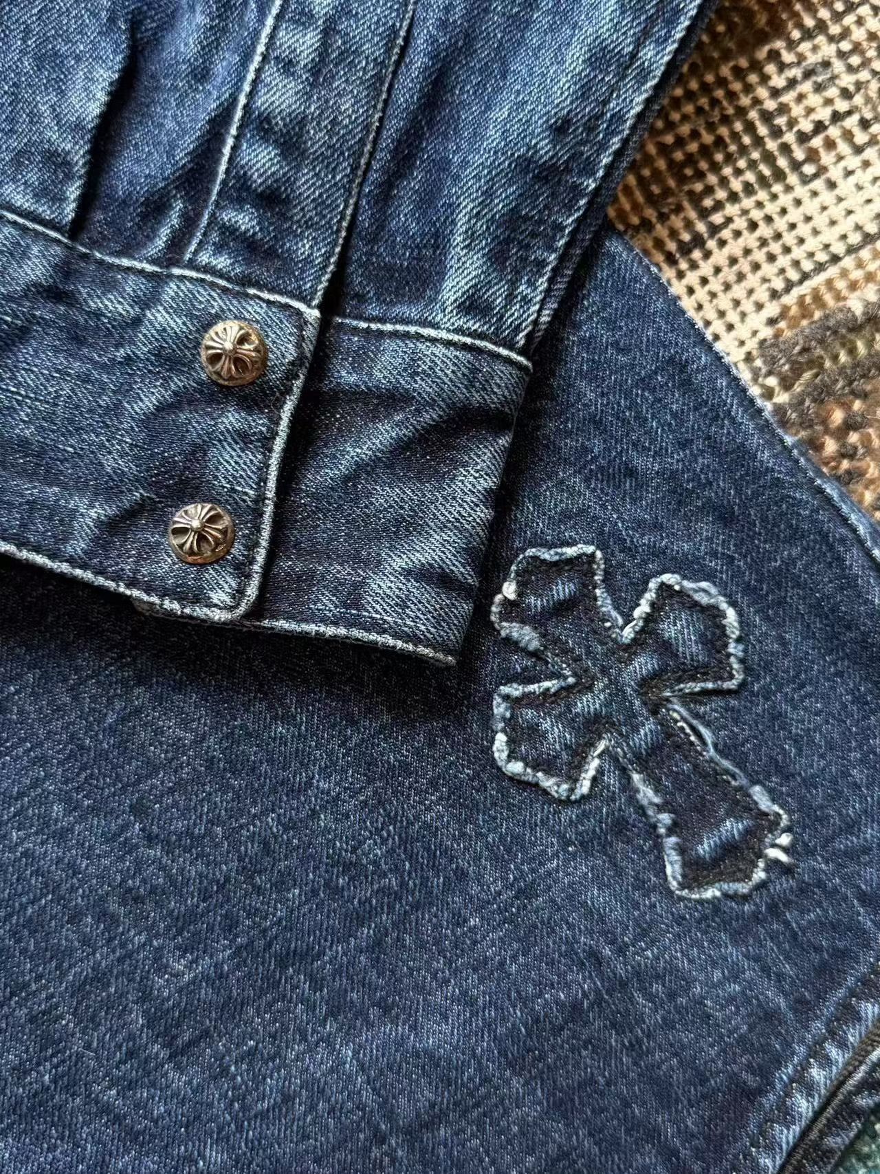 Chrome Hearts Chrome Hearts Cross Patch Denim Shirt Size US XXL / EU 58 / 5 - 5 Thumbnail