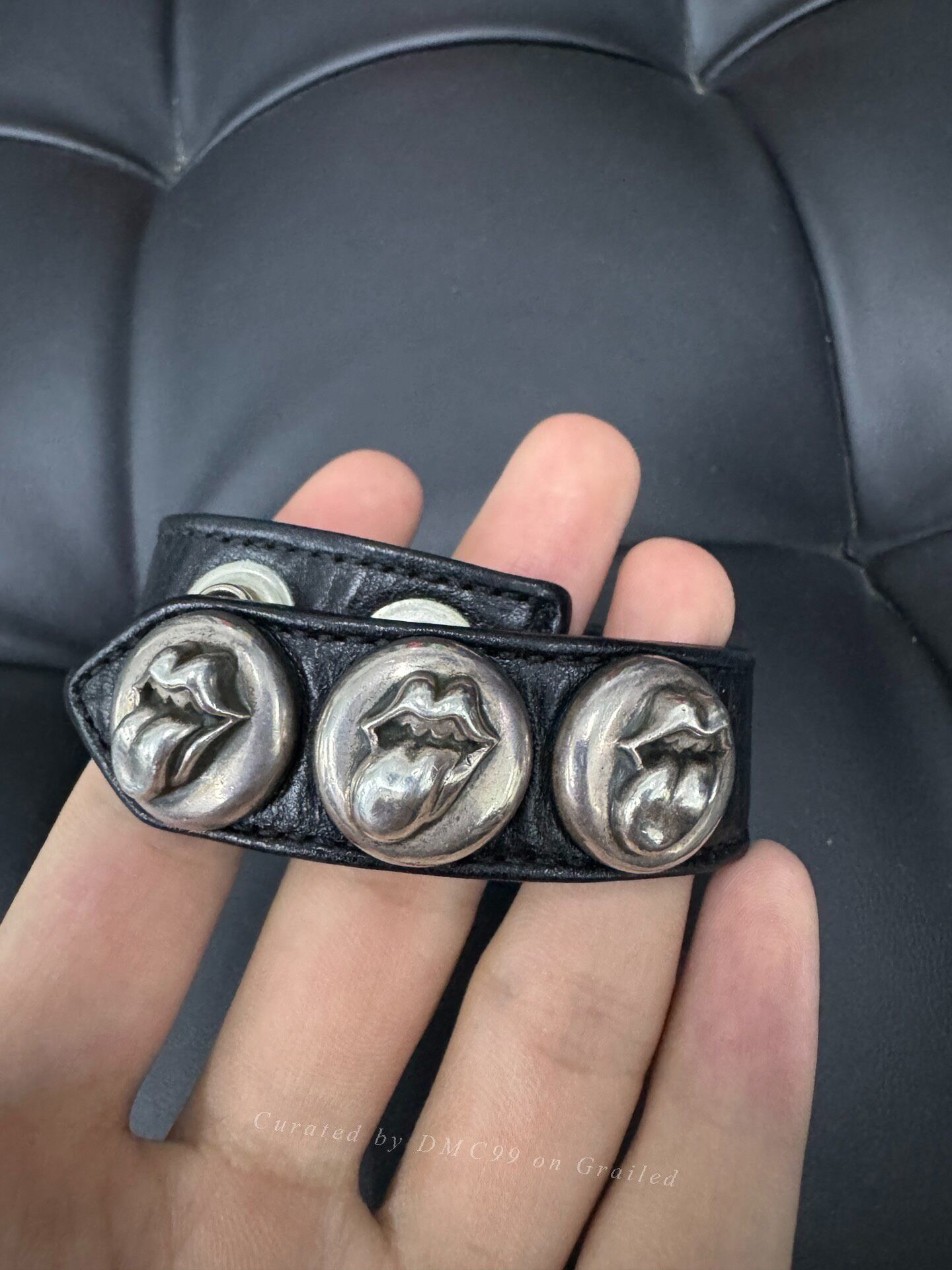 Chrome Hearts Chrome Hearts Rolling Stones Leather Bracelet Size ONE SIZE - 2 Thumbnail