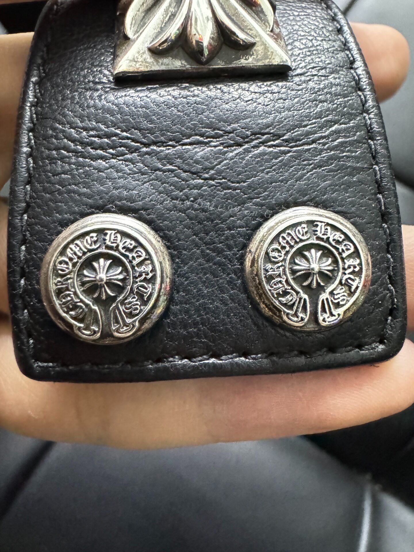Chrome Hearts Chrome Hearts Black Square Cross Leather Bracelet Size ONE SIZE - 5 Thumbnail