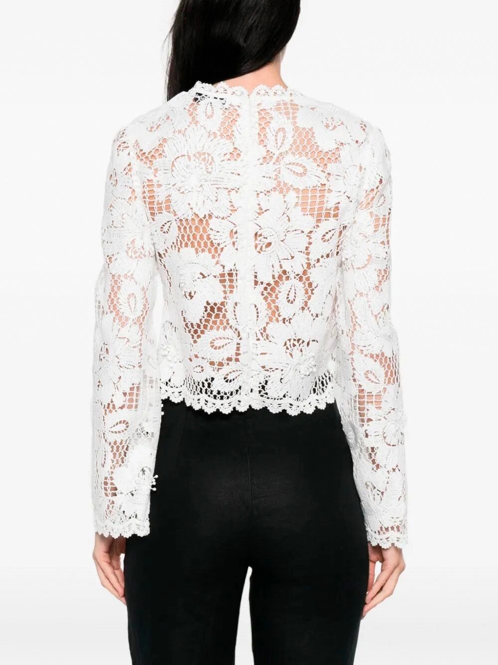 Self-Portrait Crochet Lace Top Size M / US 6-8 / IT 42-44 - 3 Thumbnail