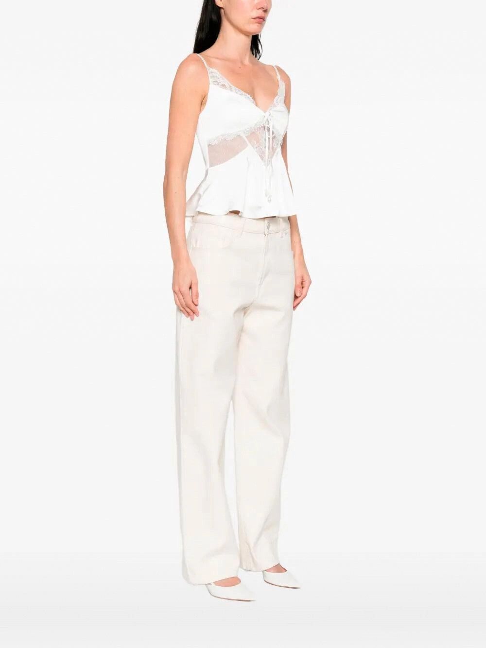 Self-Portrait Satin Lace Top Size S / US 4 / IT 40 - 3 Thumbnail