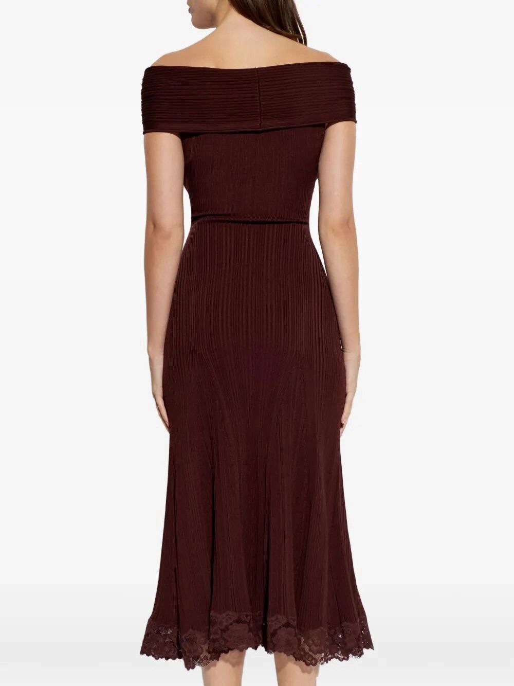 Self-Portrait Knit Lace Insert Midi Dress Size XS / US 0-2 / IT 36-38 - 4 Thumbnail