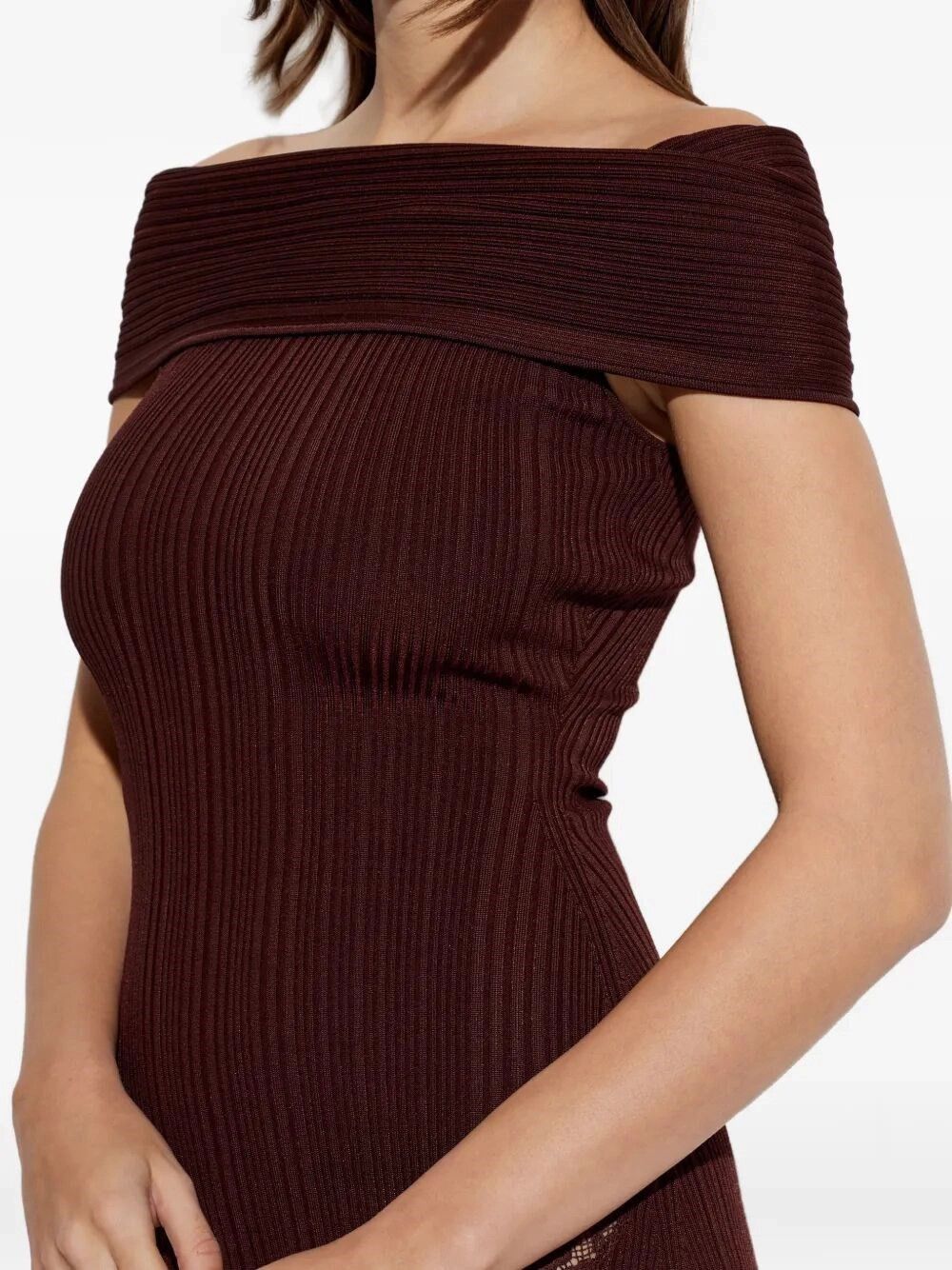 Self-Portrait Knit Lace Insert Midi Dress Size XS / US 0-2 / IT 36-38 - 3 Thumbnail