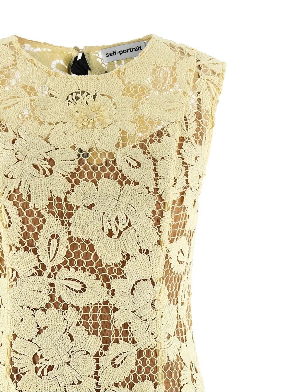 Self-Portrait Crochet Lace Midi Dress Size M / US 6-8 / IT 42-44 - 4 Thumbnail