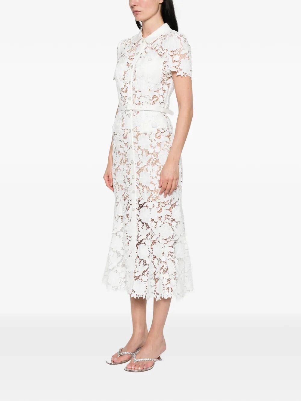Self-Portrait Lace Collared Midi Dress Size M / US 6-8 / IT 42-44 - 4 Thumbnail