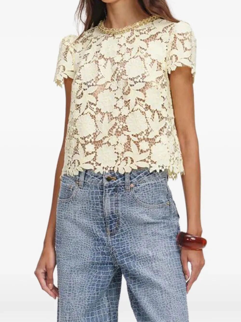 Self-Portrait Lace Top Size S / US 4 / IT 40 - 3 Thumbnail