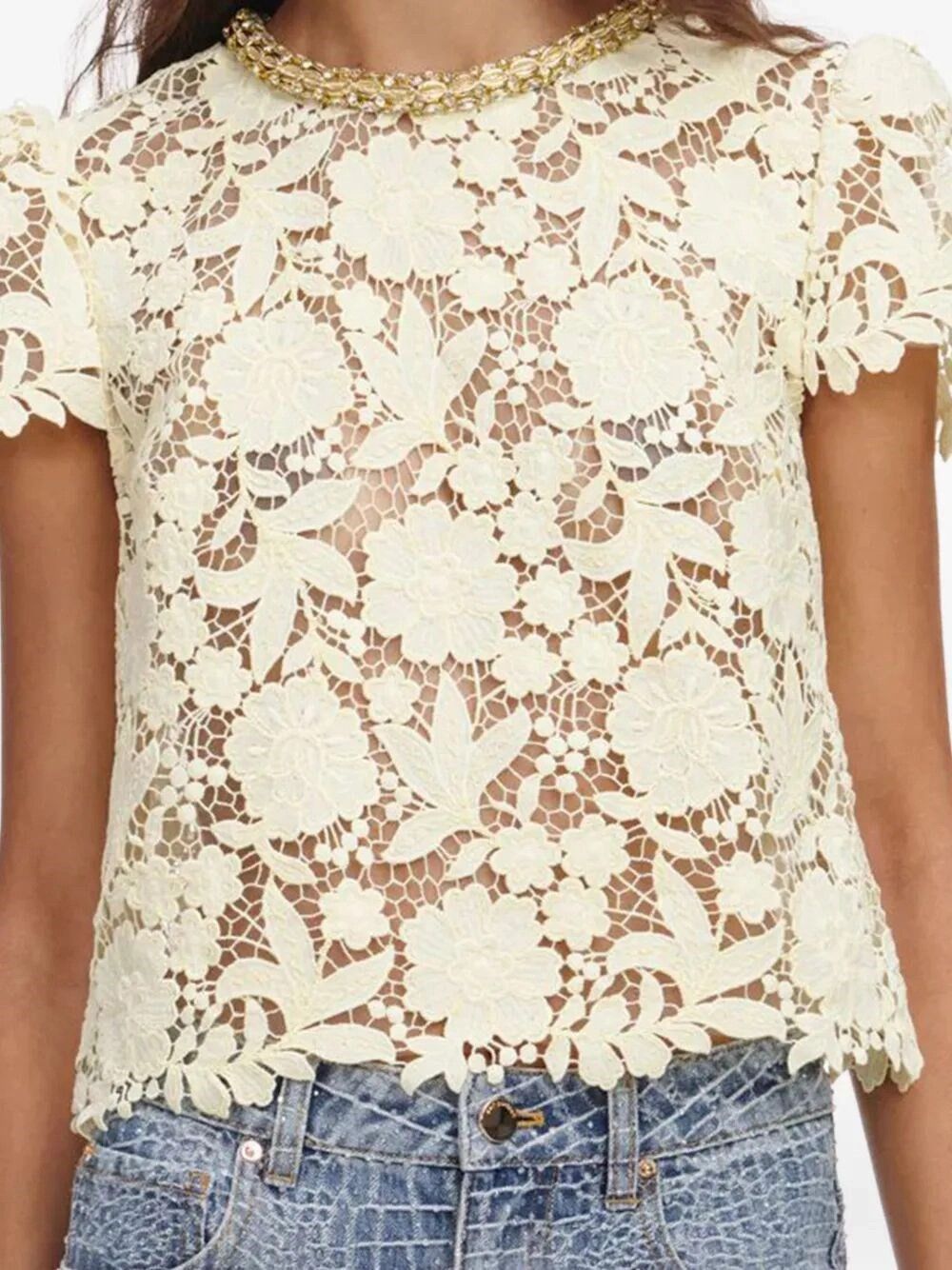Self-Portrait Lace Top Size S / US 4 / IT 40 - 4 Thumbnail