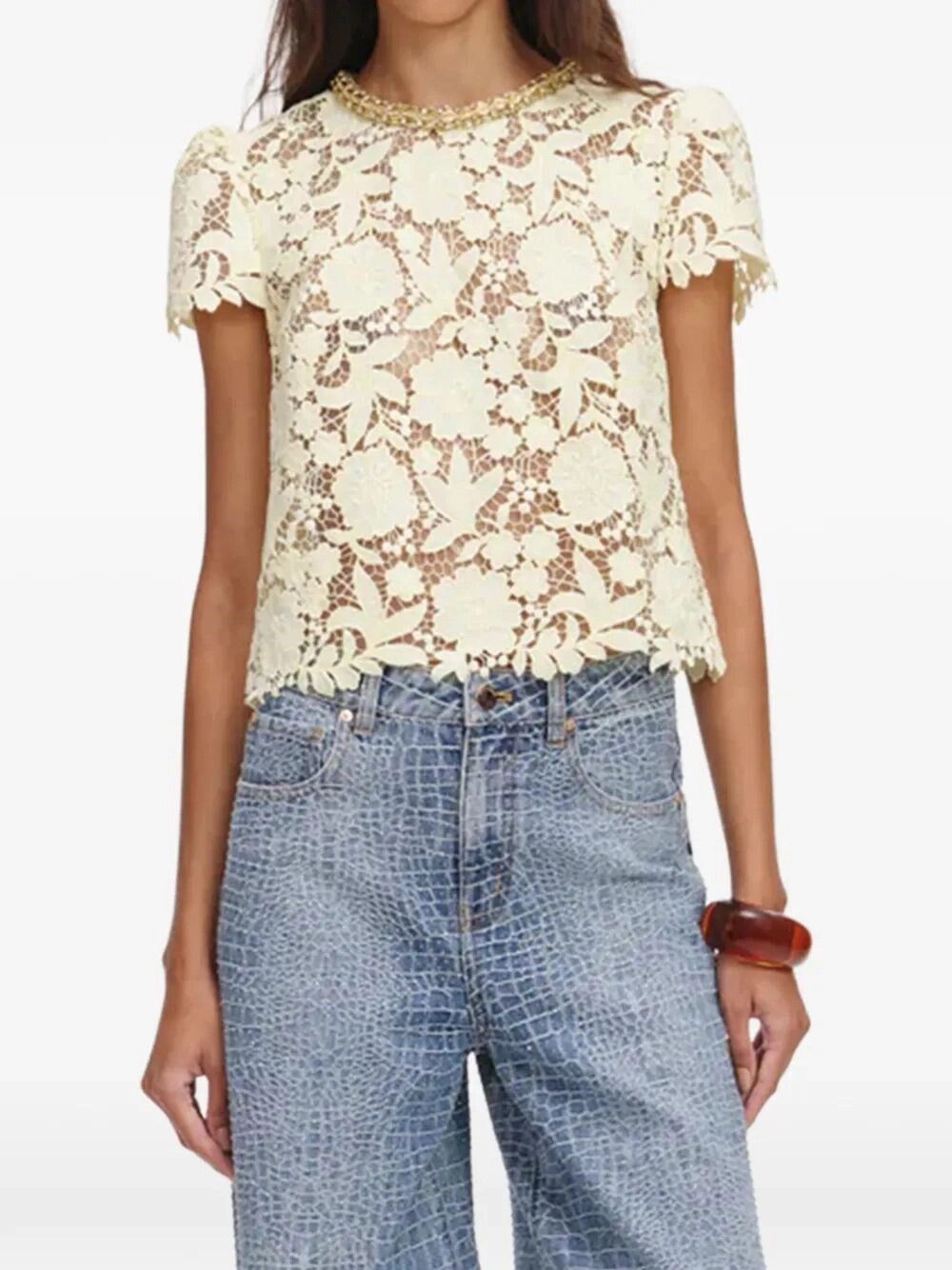 Self-Portrait Lace Top Size S / US 4 / IT 40 - 2 Thumbnail