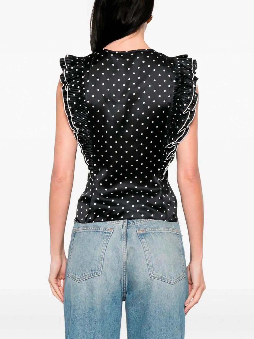 Self-Portrait Polka Dot Frill Top Size S / US 4 / IT 40 - 5 Thumbnail