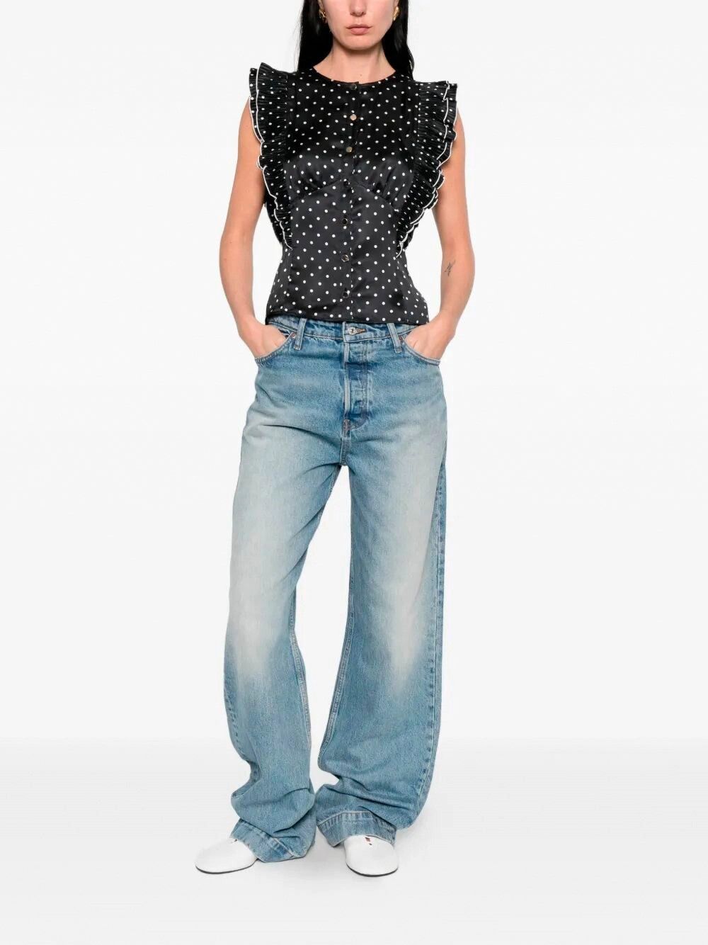 Self-Portrait Polka Dot Frill Top Size S / US 4 / IT 40 - 2 Thumbnail