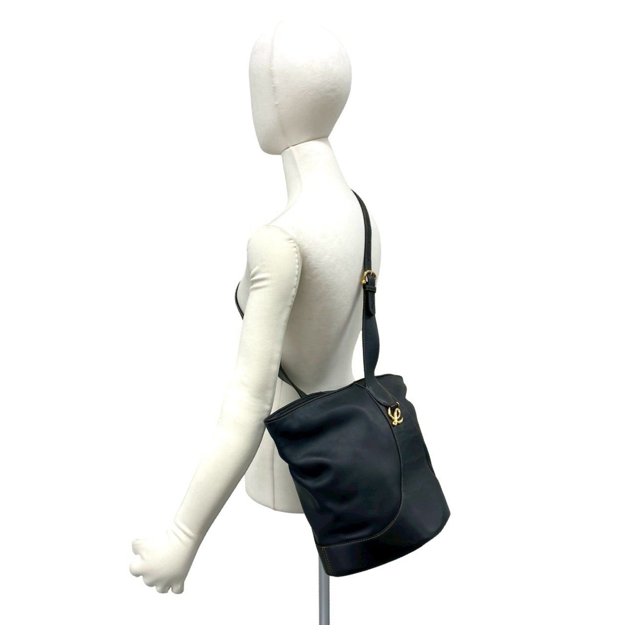 Loewe LOEWE Vintage Anton Leather Shoulder Bag, Sacoche, Crossbody Black 468-3 Size ONE SIZE - 2 Thumbnail