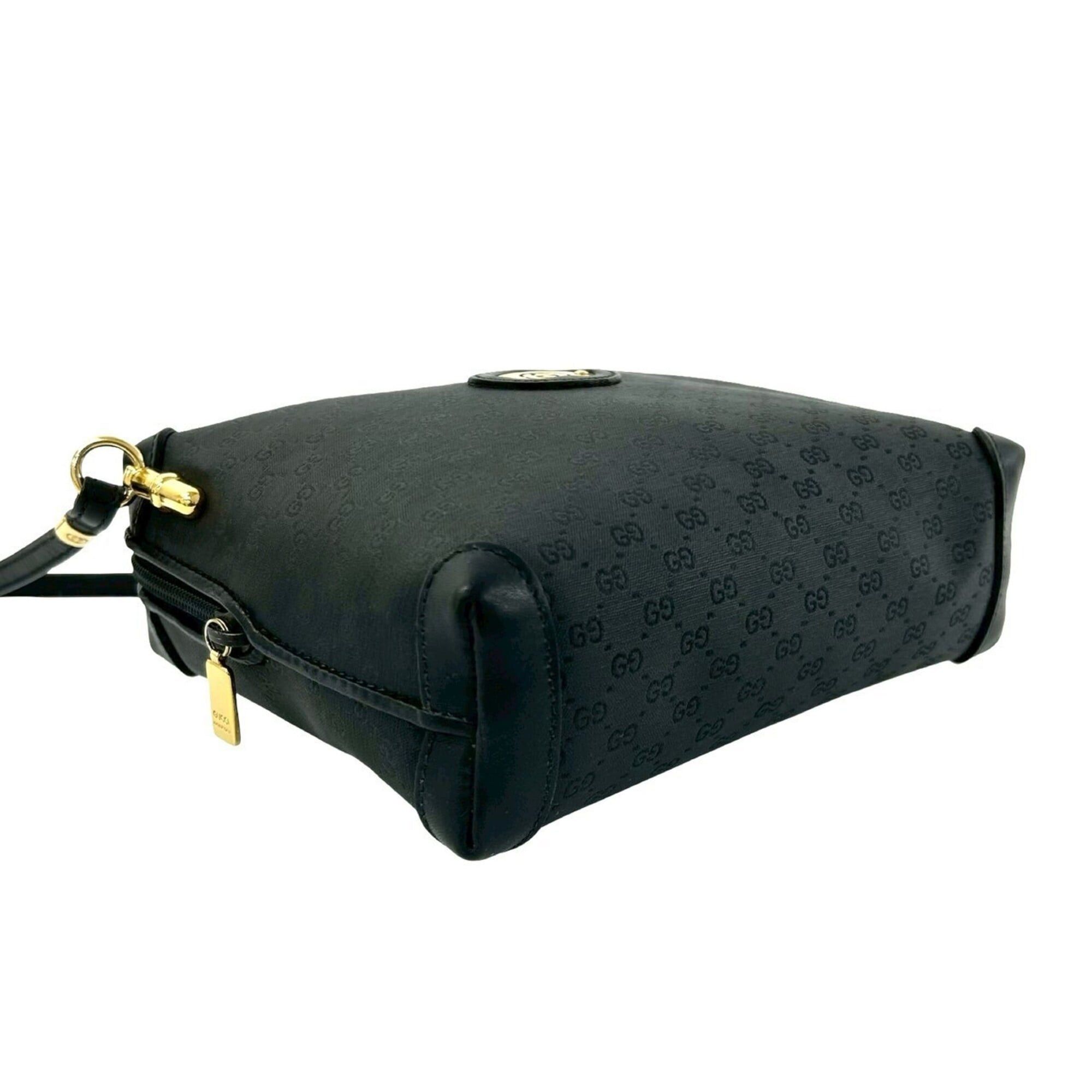 Gucci GUCCI Vintage Micro GG Logo Leather Mini Shoulder Bag/Pouch, Black, 25775 Size ONE SIZE - 7 Thumbnail