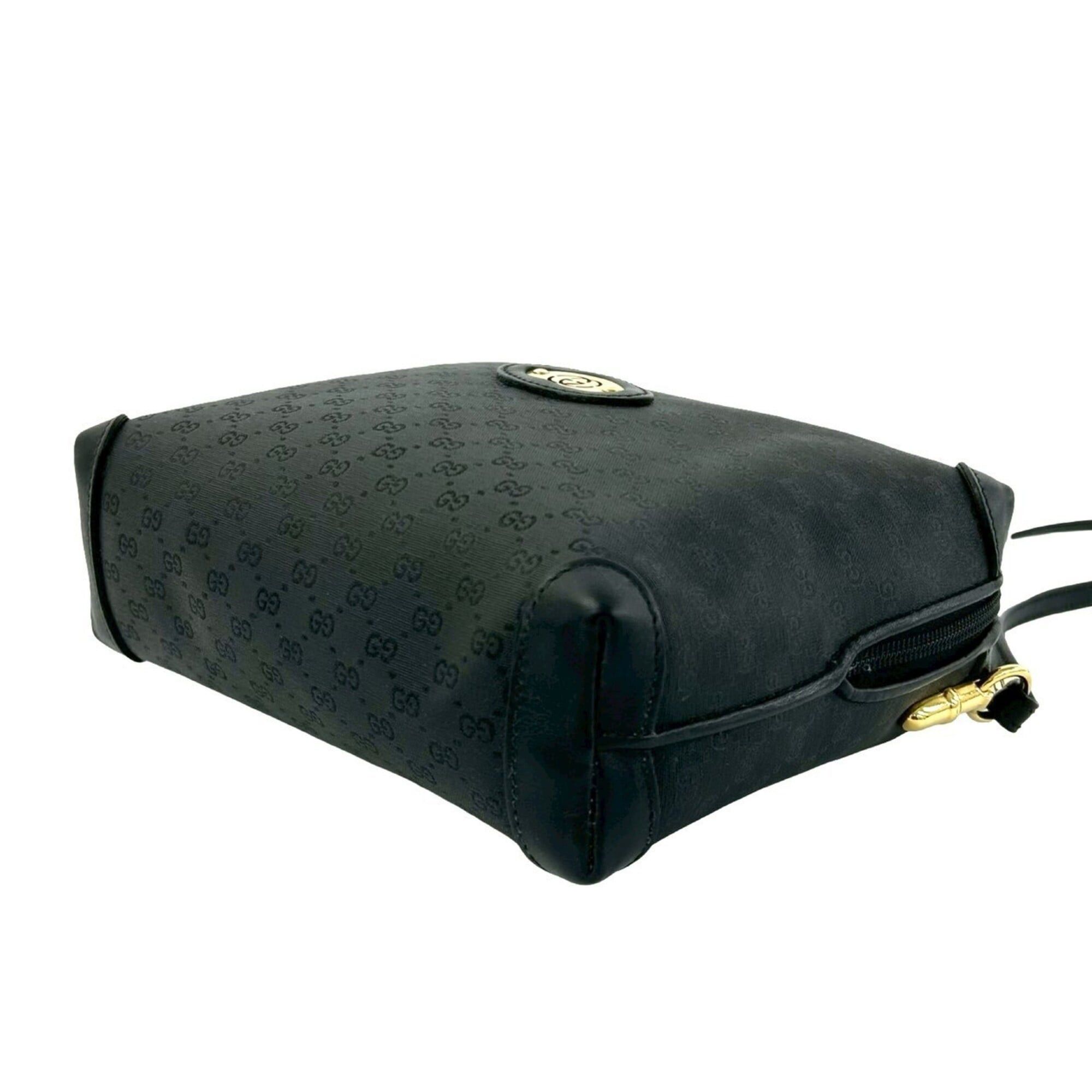 Gucci GUCCI Vintage Micro GG Logo Leather Mini Shoulder Bag/Pouch, Black, 25775 Size ONE SIZE - 8 Thumbnail
