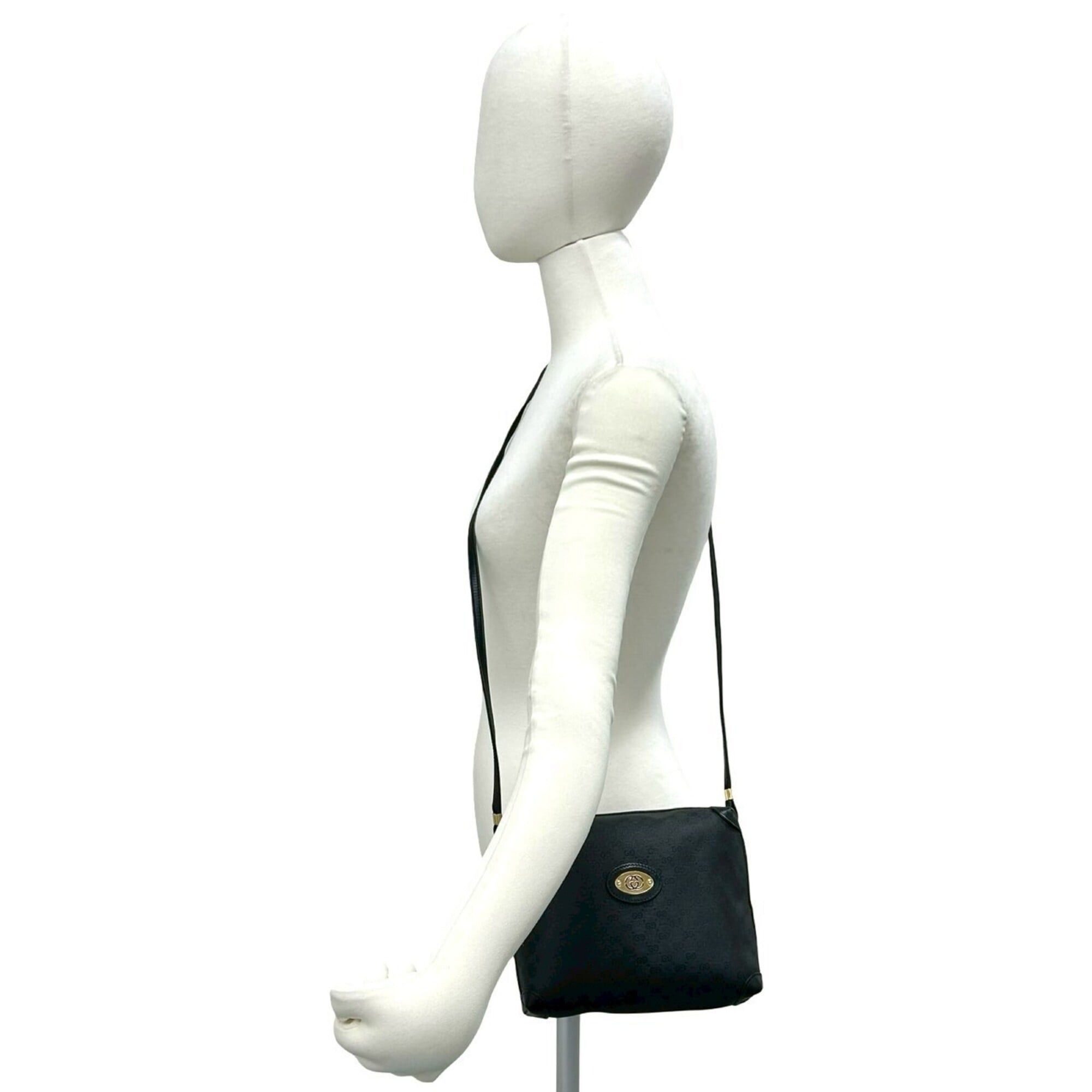 Gucci GUCCI Vintage Micro GG Logo Leather Mini Shoulder Bag/Pouch, Black, 25775 Size ONE SIZE - 2 Thumbnail