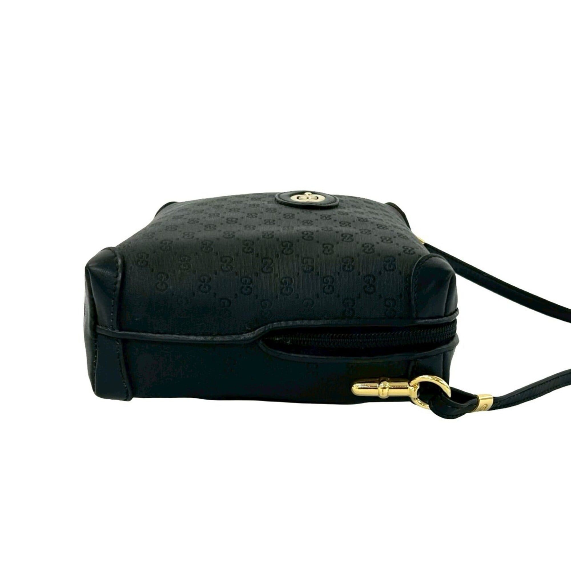 Gucci GUCCI Vintage Micro GG Logo Leather Mini Shoulder Bag/Pouch, Black, 25775 Size ONE SIZE - 6 Thumbnail
