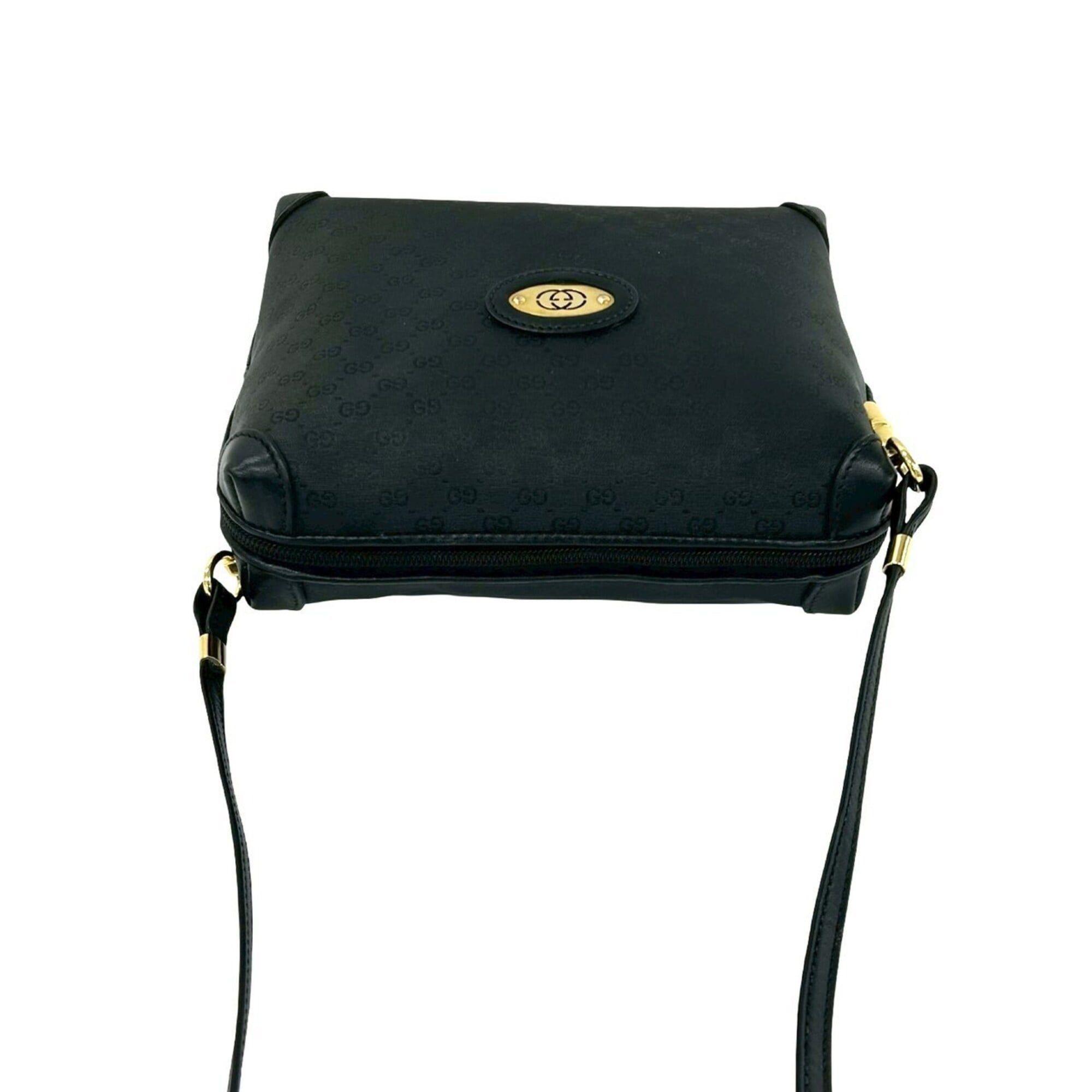 Gucci GUCCI Vintage Micro GG Logo Leather Mini Shoulder Bag/Pouch, Black, 25775 Size ONE SIZE - 4 Thumbnail