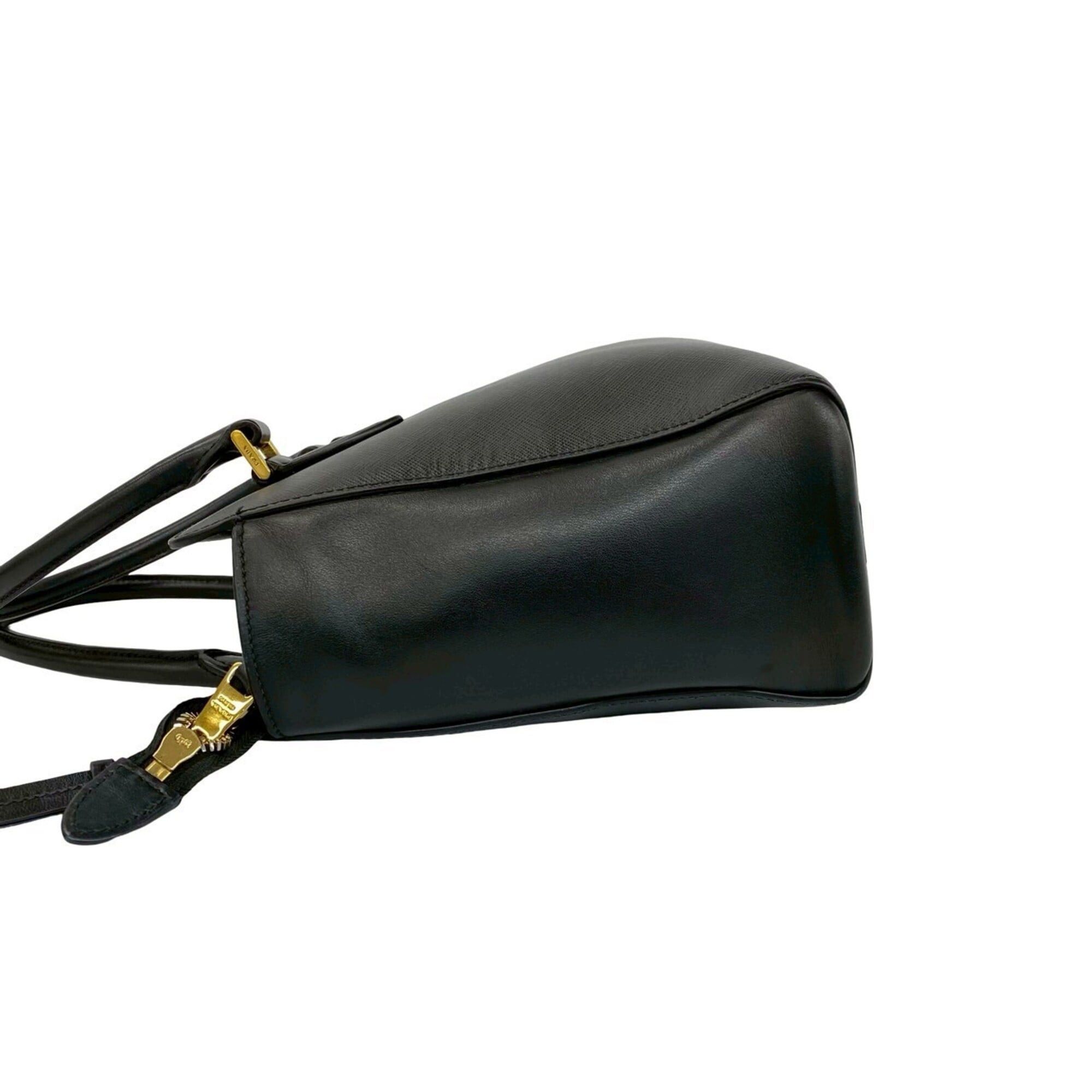 Prada Prada Logo Hardware Saffiano Leather Genuine 2-way Handbag Mini Tote Bag Shoulder Black 210-6 Size ONE SIZE - 5 Thumbnail